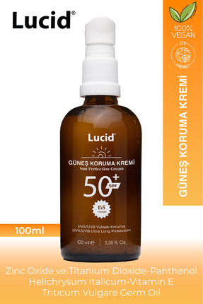 Lucid Biochemical Lucid Doğal Vegan Güneş Kremi, Bitkisel, SPF 30/50 Hassas C...