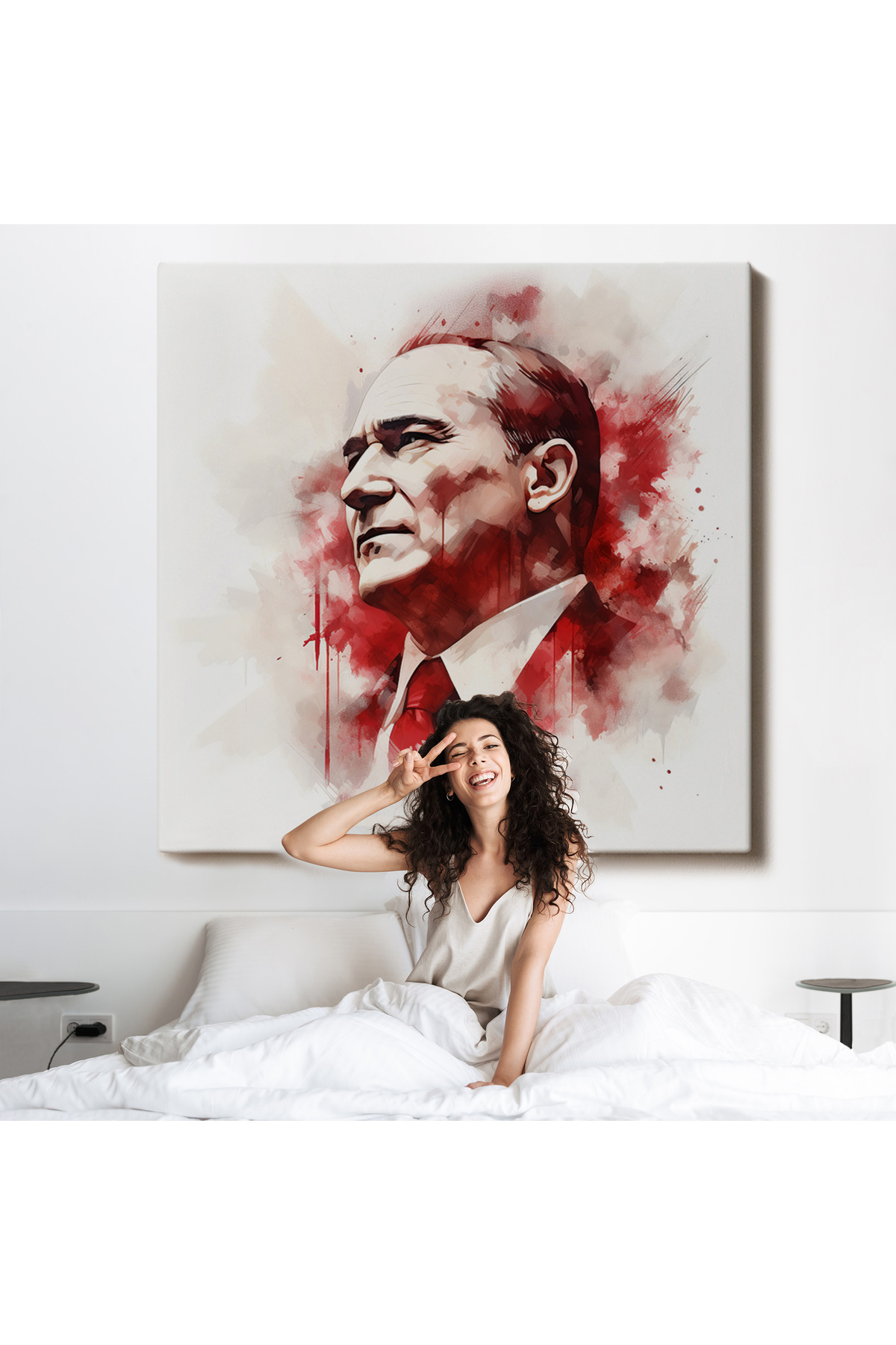Atatürk Portresi Kanvas Tablo görsel 6