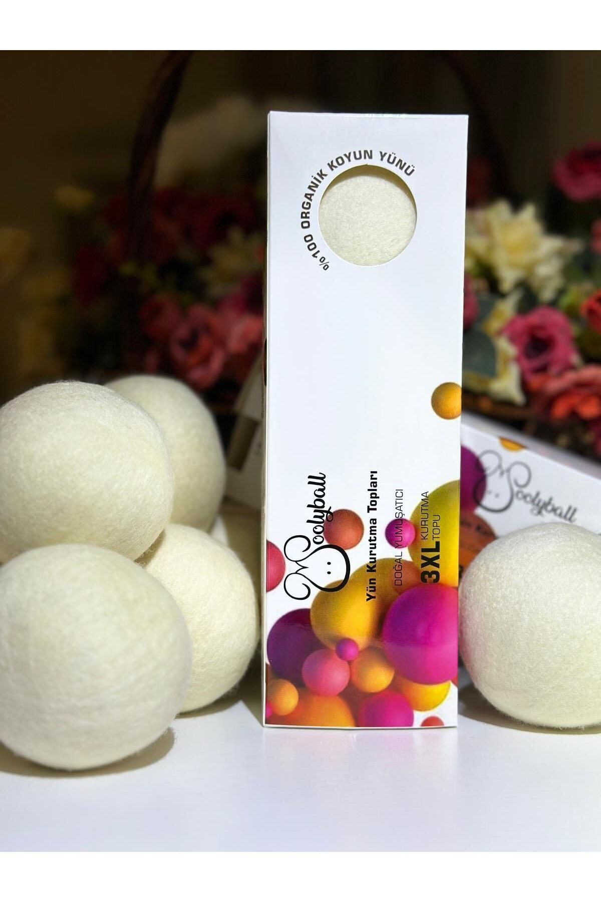 woolyball-مجفف ملابس من الصوف العضوي 100% - كرة - 3 قطع مقاس XL 4