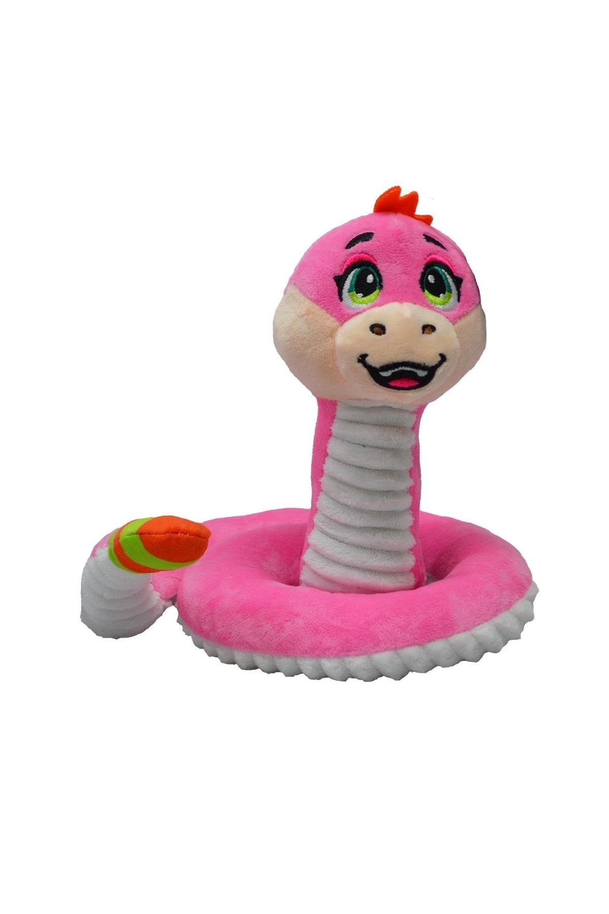 TRUST STORE-25 cm Plush Snake Toy - Rattles and Cute, Sleep and Playmate, Pink 1