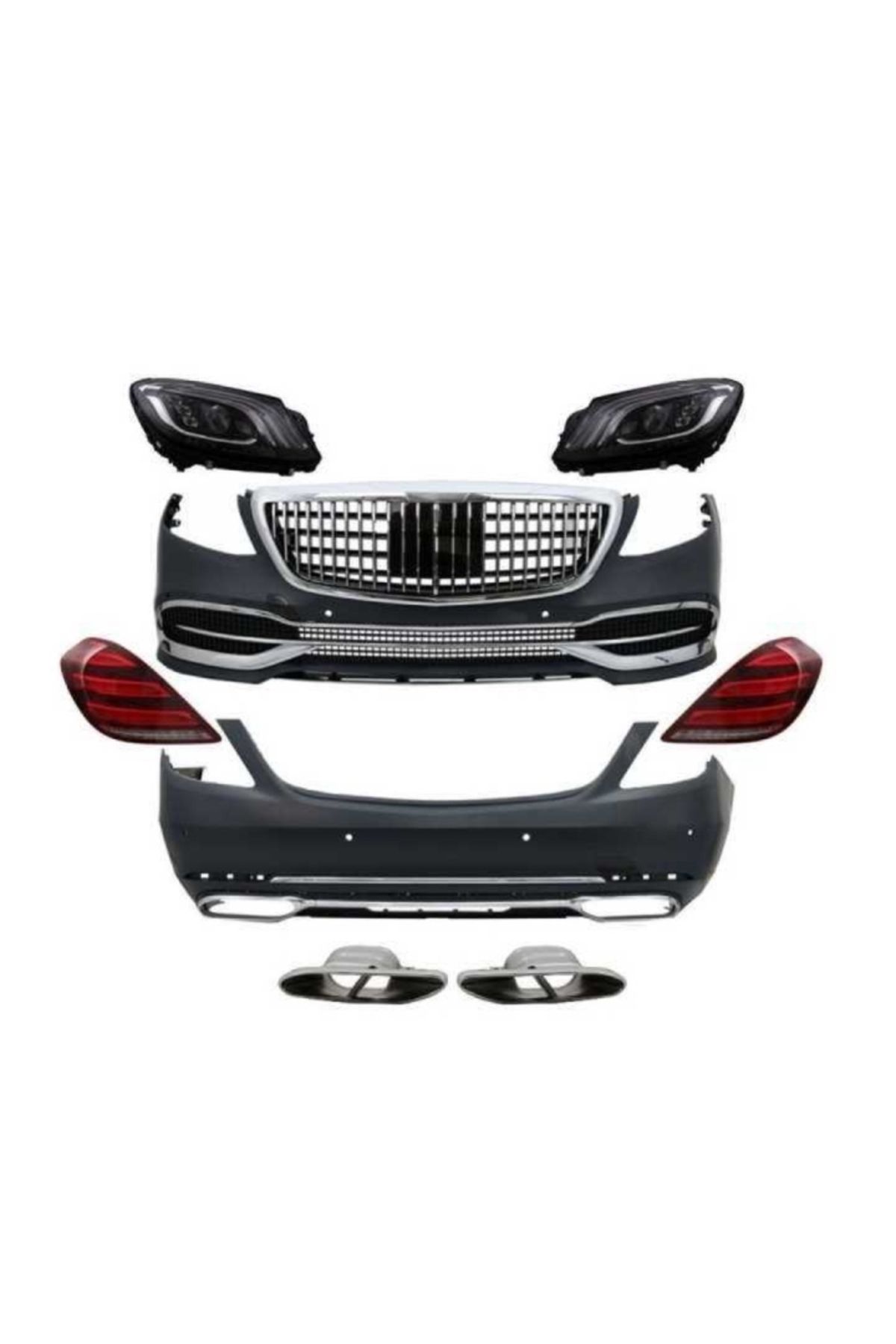 CMG TUNİNG W222 S SERISI IÇIN UYUMLU MAYBACH GÖRÜNÜM BODY KIT ( FAR VE STOP DAHIL)