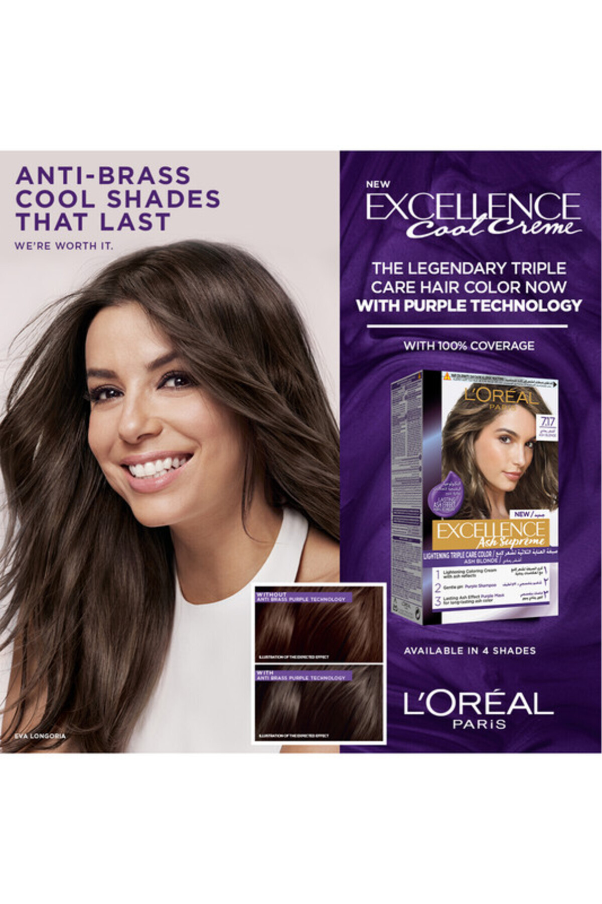 L'Oreal Paris Excellence Ash Supreme Anti-Brass Permanent Hair