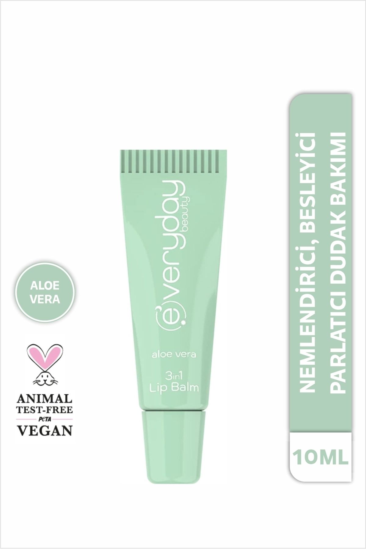 Everyday Beauty 3in1 Lip Balm Aloe Vera, Nemlendirici Besleyici Parlatıcı Dudak Bakım 10 ml