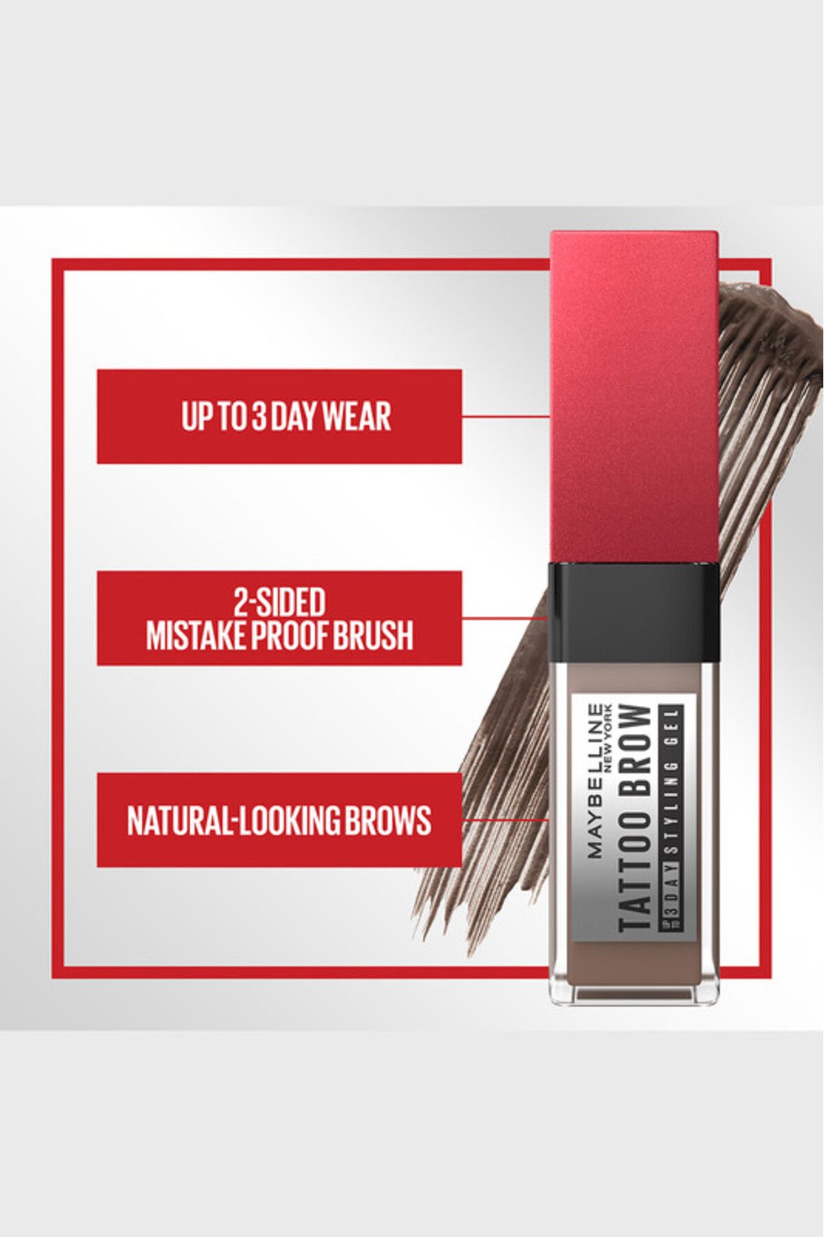 Maybelline New York-Tattoo Brow 3 Day Styling Eyebrow Gel, Warm Brown 6