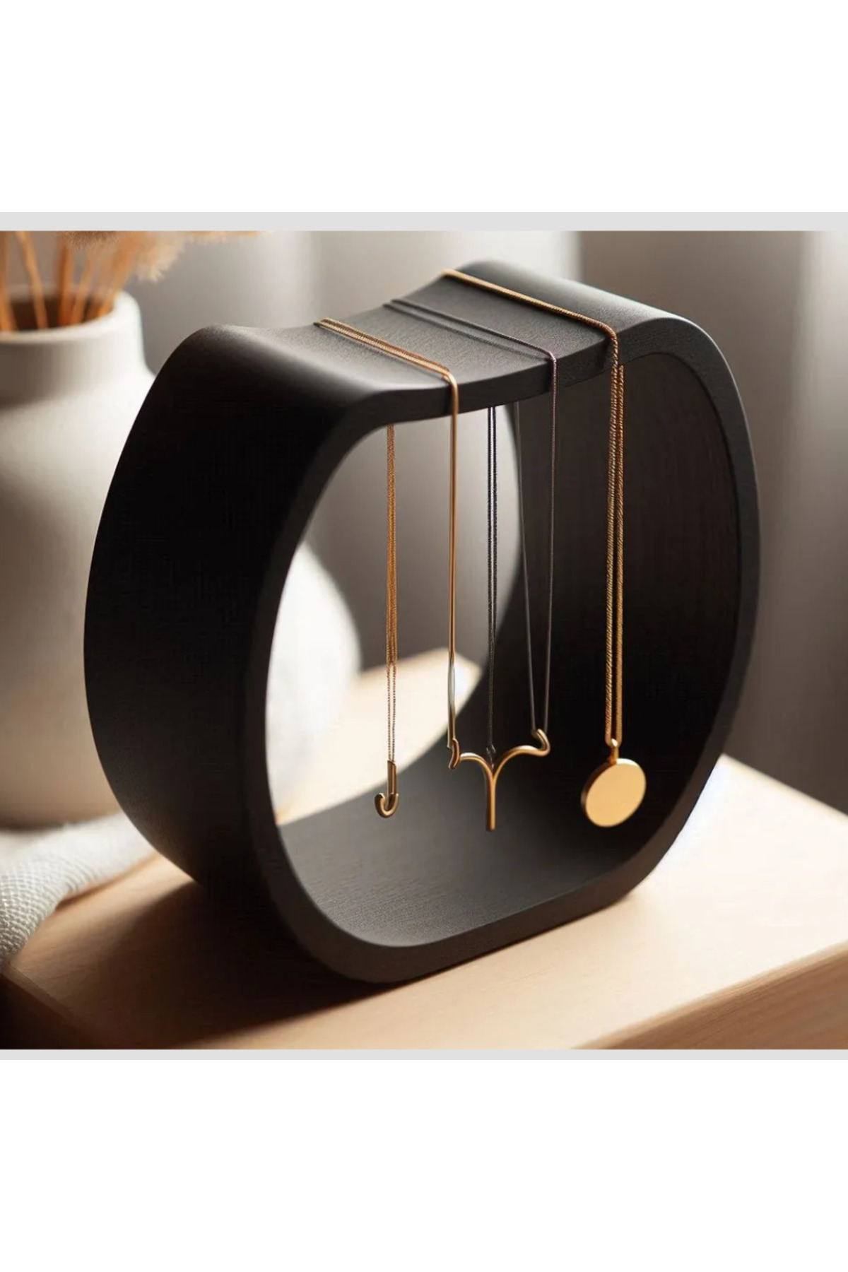 Çok Amaçlı Siyah Takı Askısı, Kolye ve Takı Tutucu, Düzenleyici Stand - Görsel 1