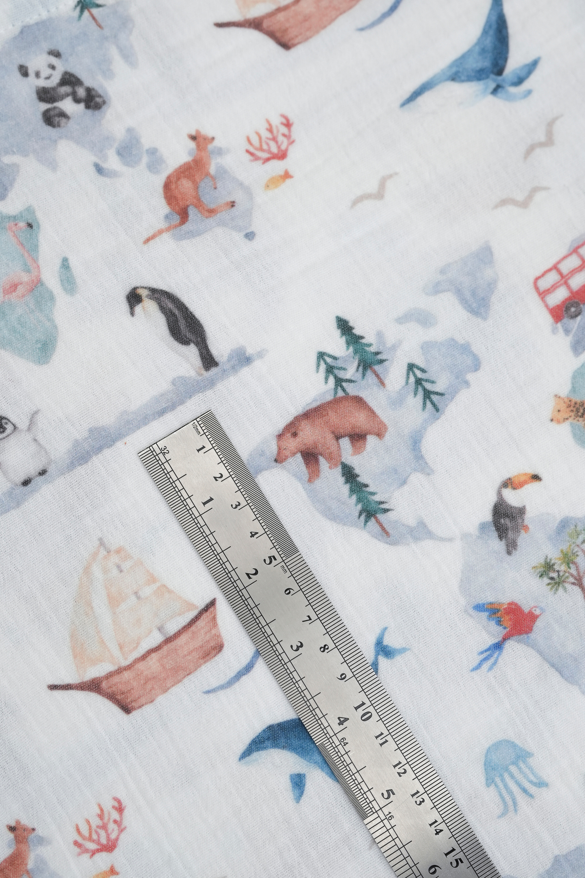 Tuğba Kuğu Baskılı Müslin Kumaş  | Earth Animal fotoğrafı 4 (önizleme)