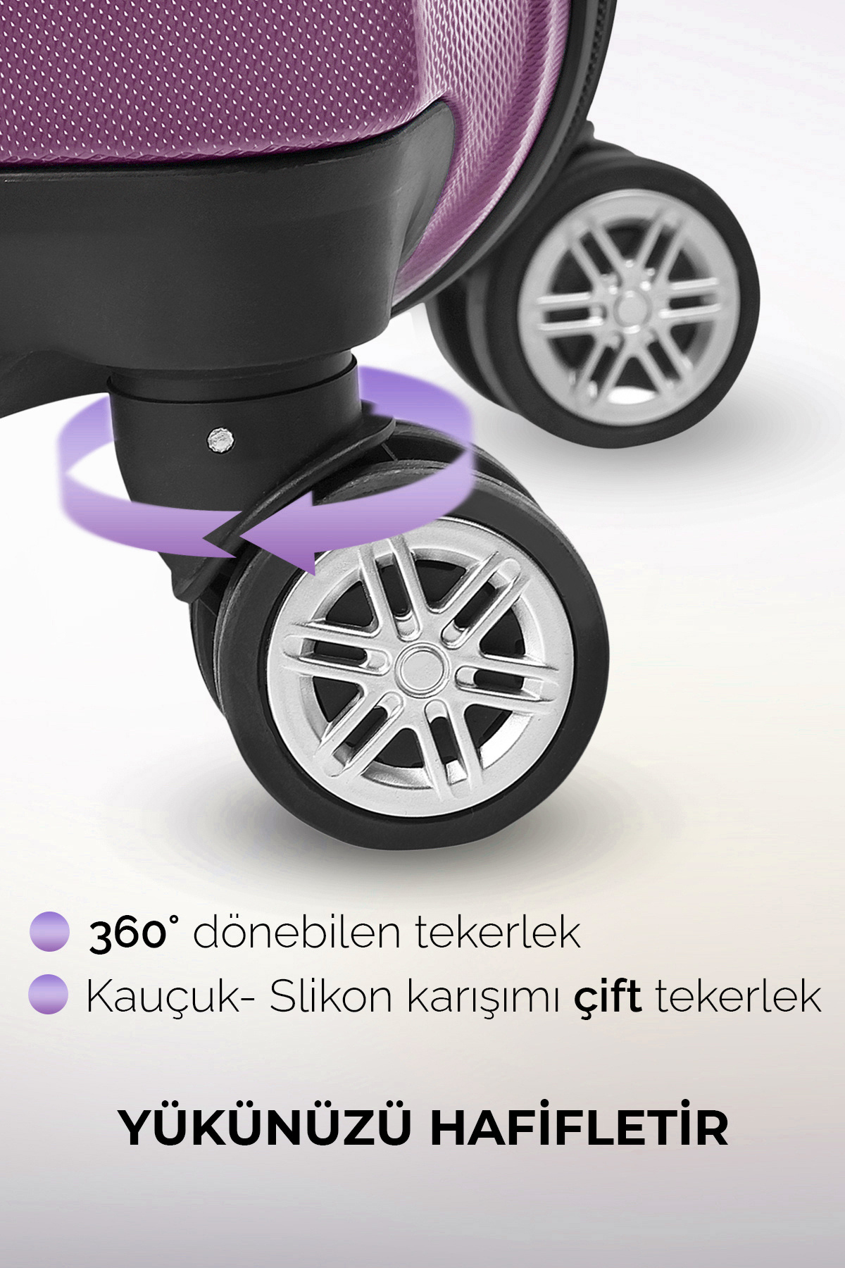 Polo Sky  Spring Model Mor Renk Orta Boy Valiz Bavul - Görsel 5
