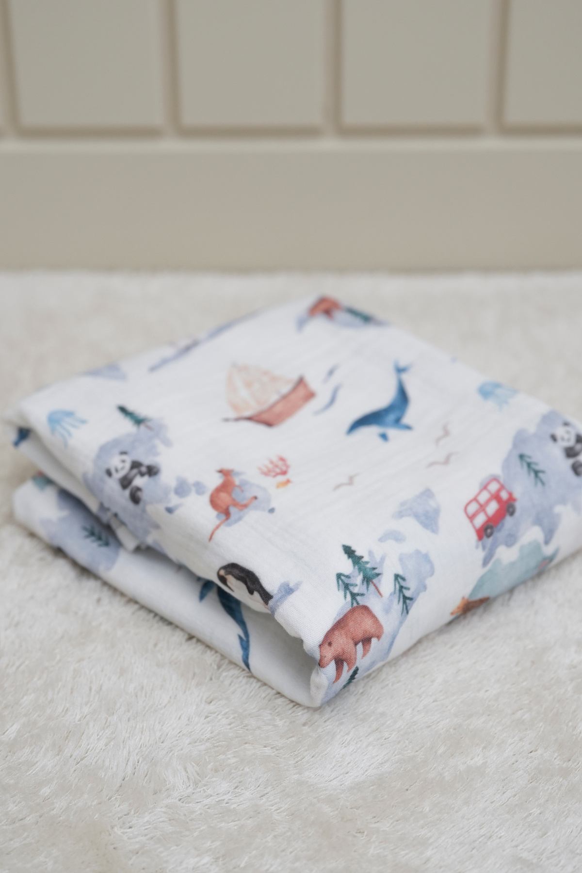 Tuğba Kuğu Baskılı Müslin Kumaş  | Earth Animal fotoğrafı 3 (önizleme)