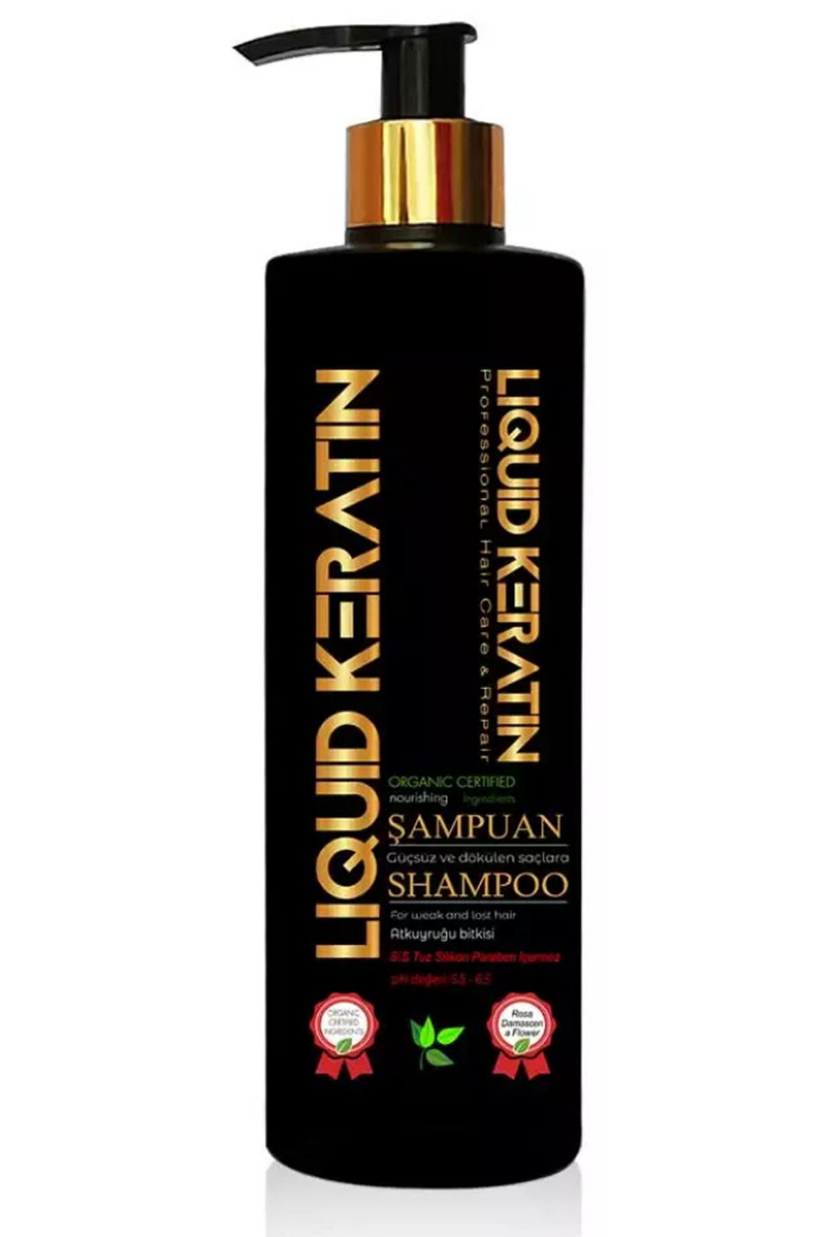 Liquid Keratin Tuzsuz Sülfatsız Organik Besleyici Keratin Şampuanı (350ML) - Saç Dökülmesine Karşı Doğal Çözüm-1