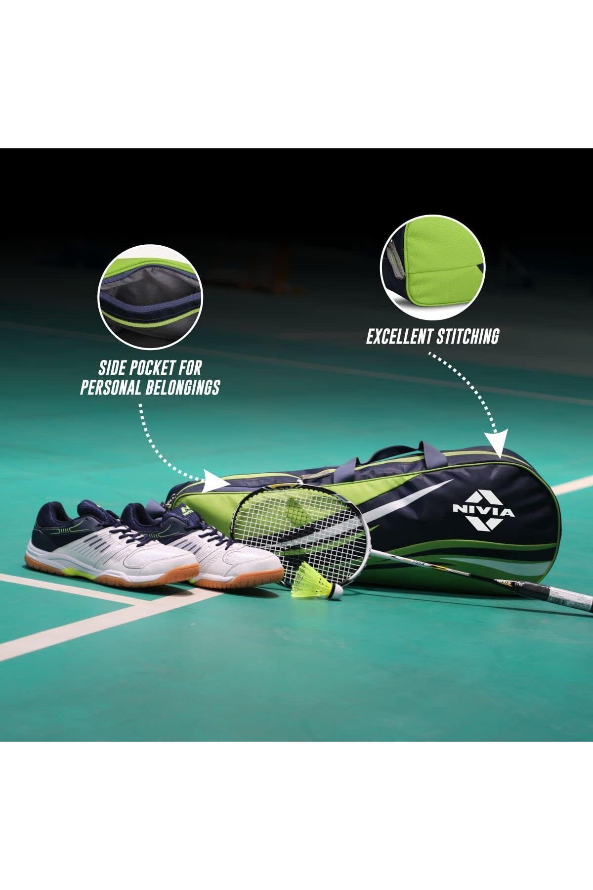Nivia-Racket Bag | Green | Standard Size | Water Resistant | 5 Racket Capacity 4