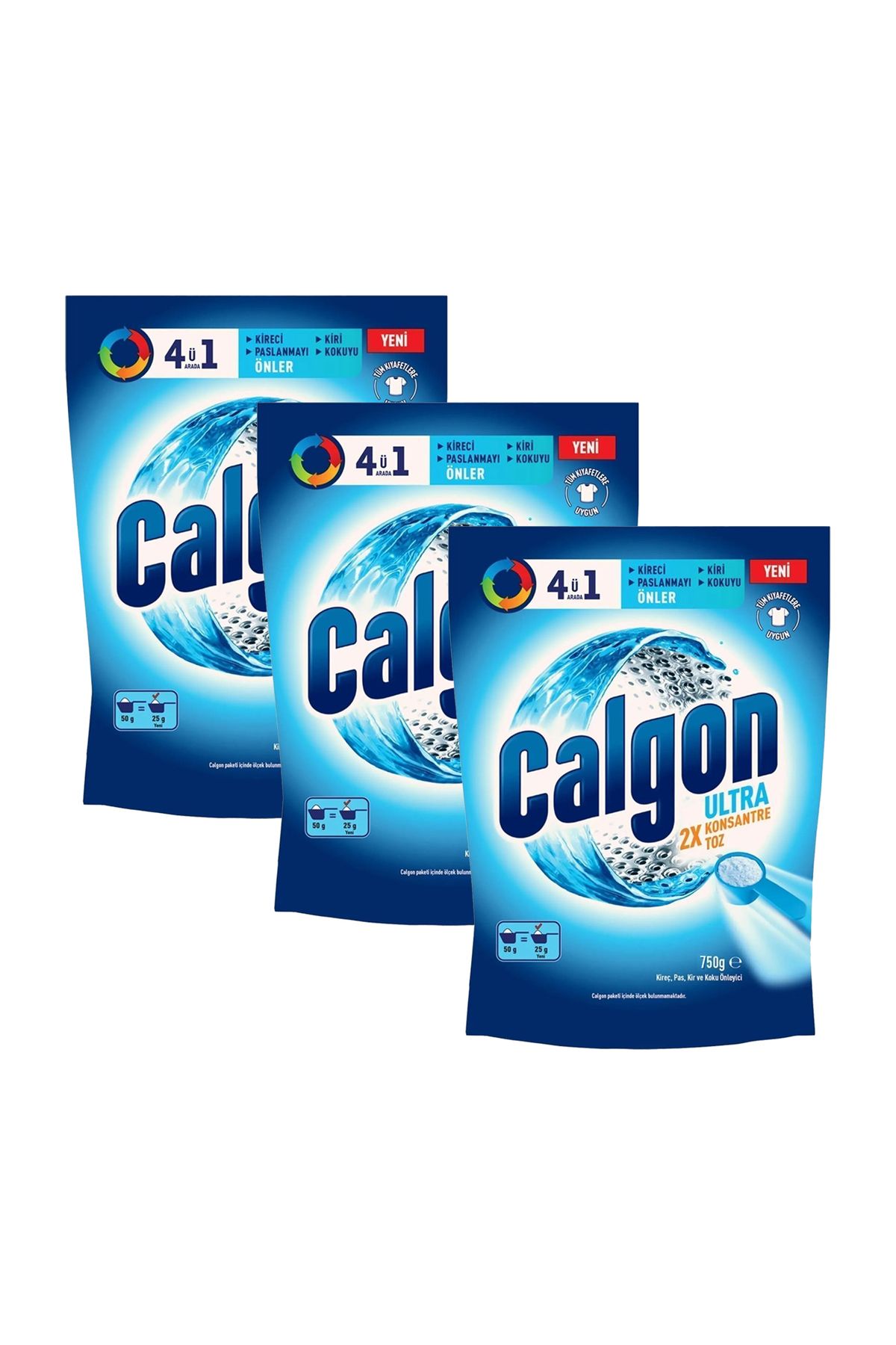 Calgon 4ü1 Arada Ultra Konsantre Toz Kireç Önleyici 750 gr x 3 Adet