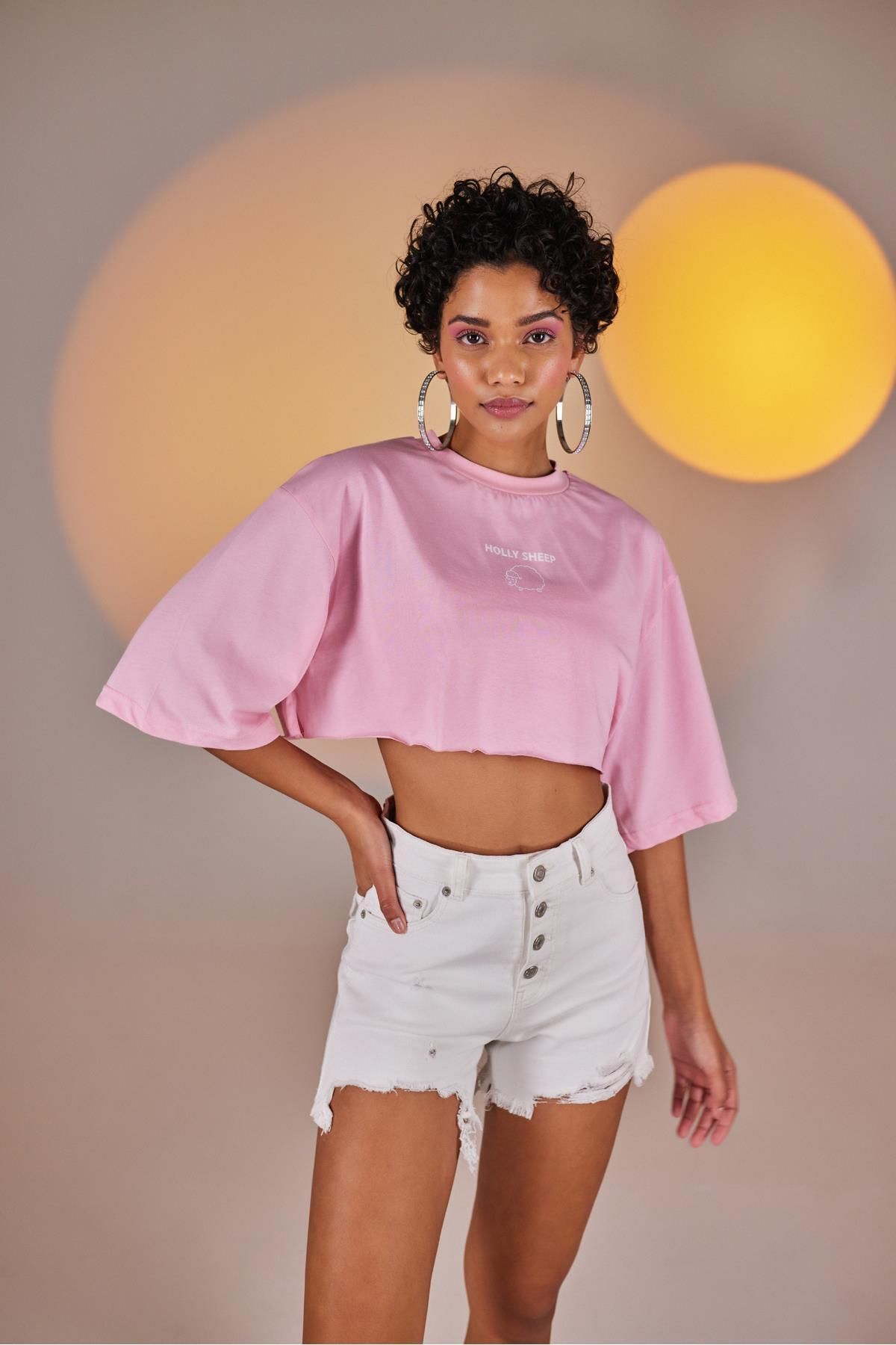 HOLLY LOLLY-Pink Holly Crop T-Shirt 6