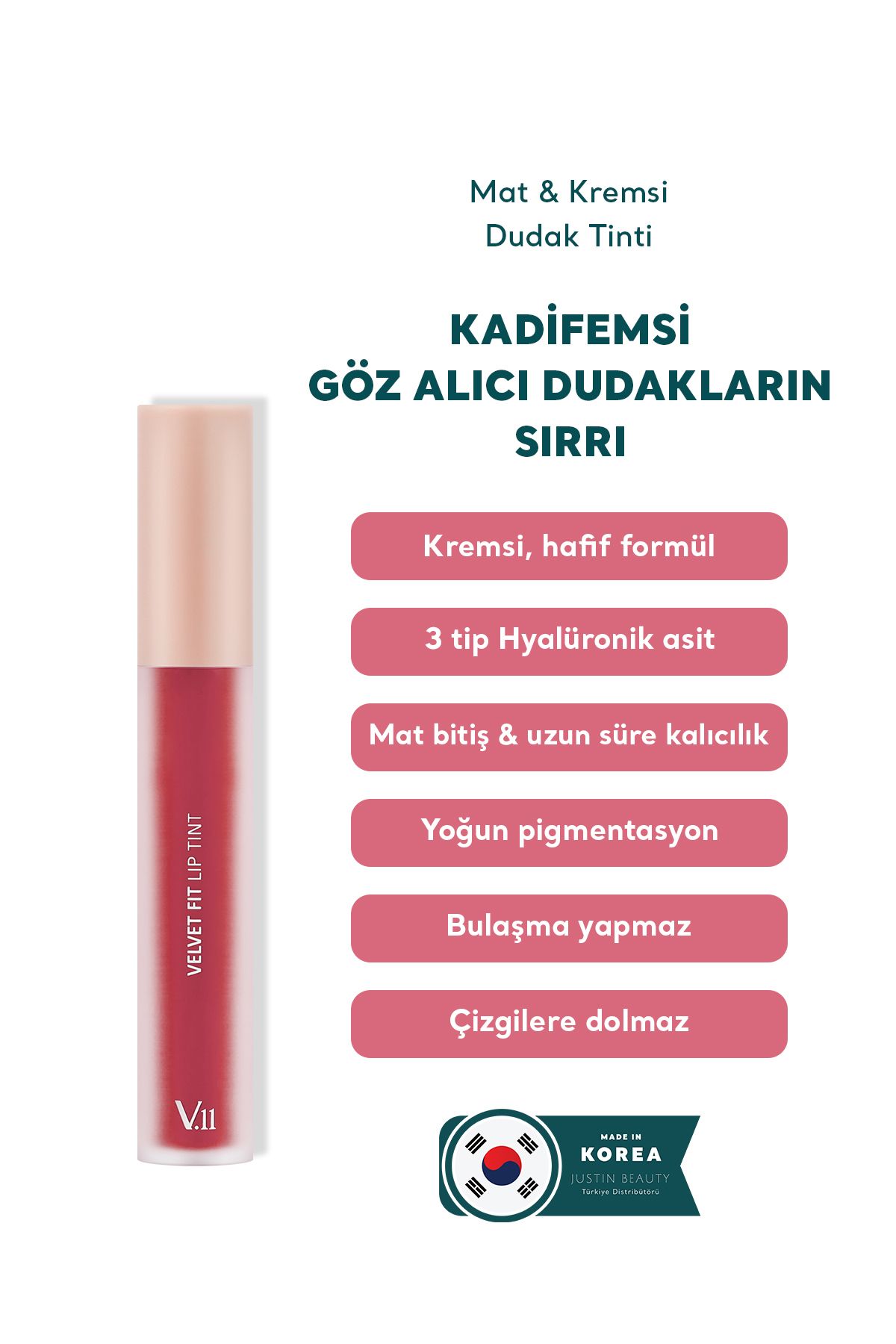 رژ لب TINT FIT RUBY PINK 4.7G MATTE & CREAMY LIP TINTI Village 11 Factory