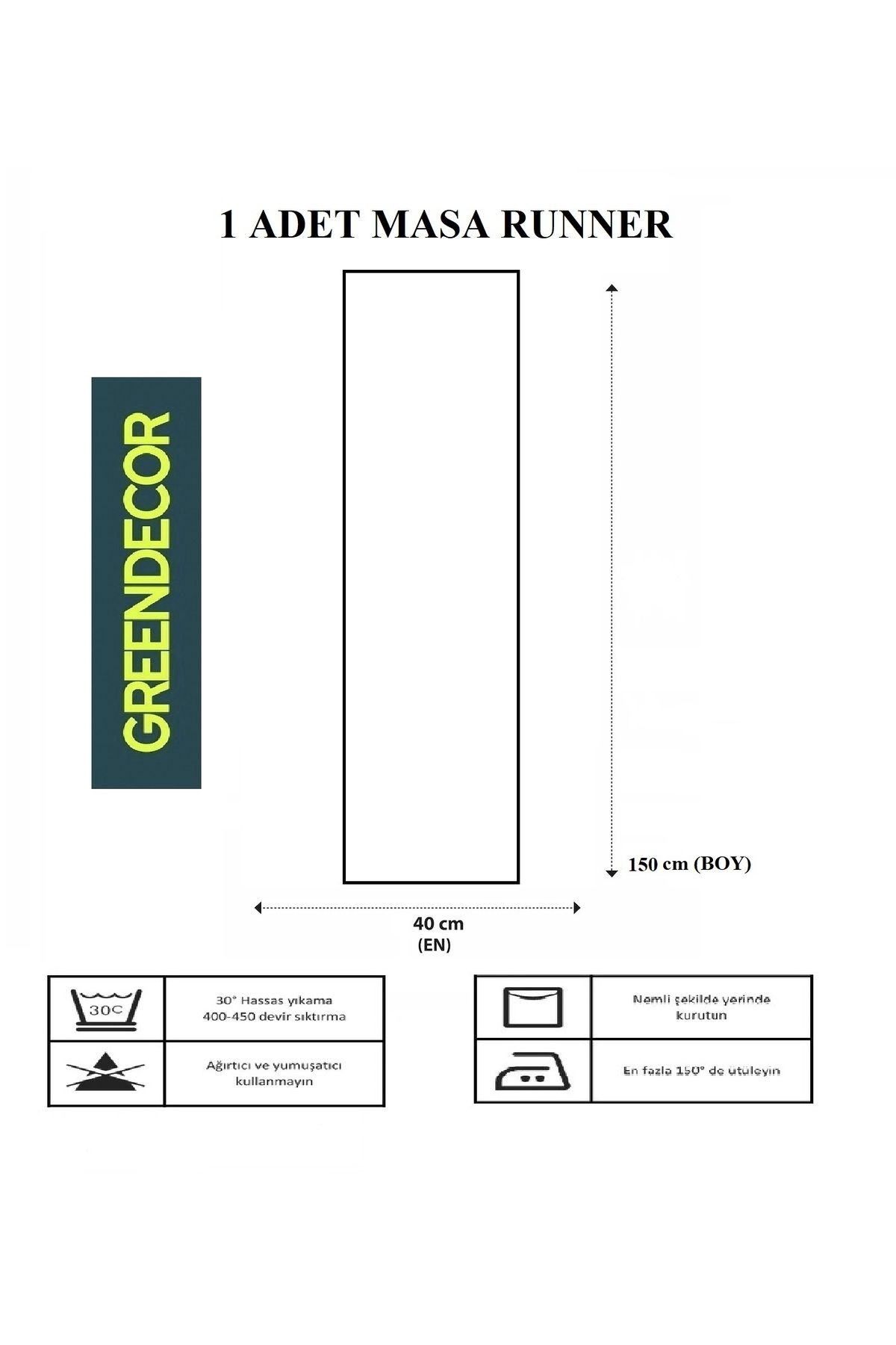 GREENDECOR-Christmas and Christmas Printed 40X150 cm Decorative Runner - 1 Pcs. 2