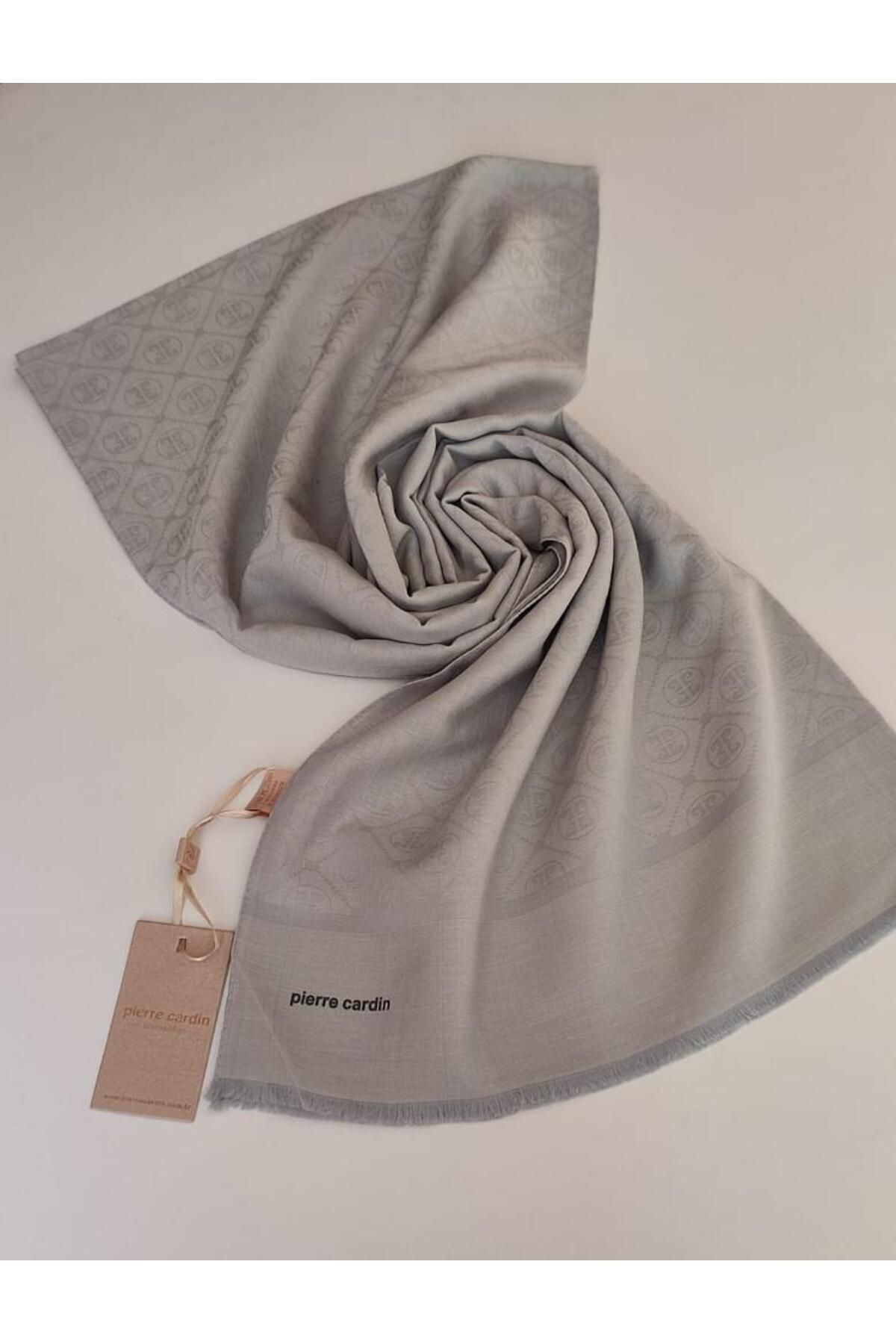 شال خاکستری زنانه اورجینال Pierre Cardin