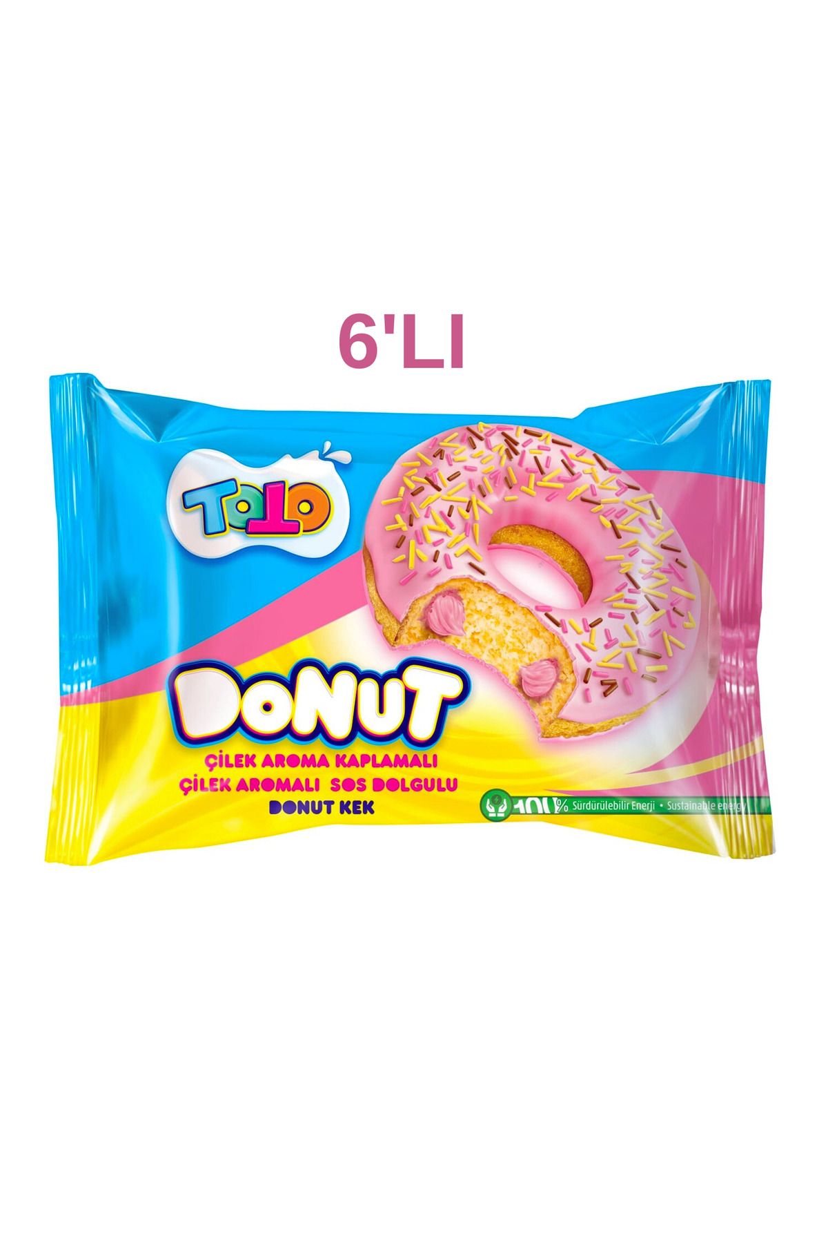 AKSU TOTO DONUT KEK ÇİLEKLİ 40 GR 6 ADET