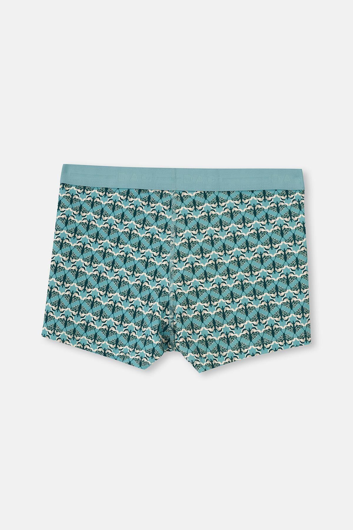 Dagi-Hellblau-Dunkelgrün 5210 2-teilige Boxershorts aus gemusterter Baumwolle 3