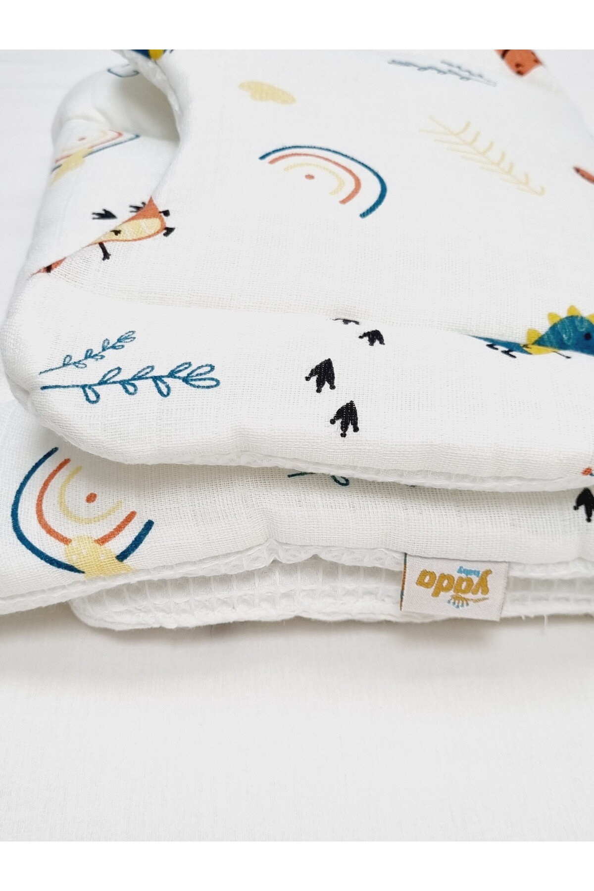 Yada Baby Çift Kat Waffle Müslin Pike Puset Örtüsü Seti Organik Pamuklu Kumaş fotoğrafı 2 (önizleme)