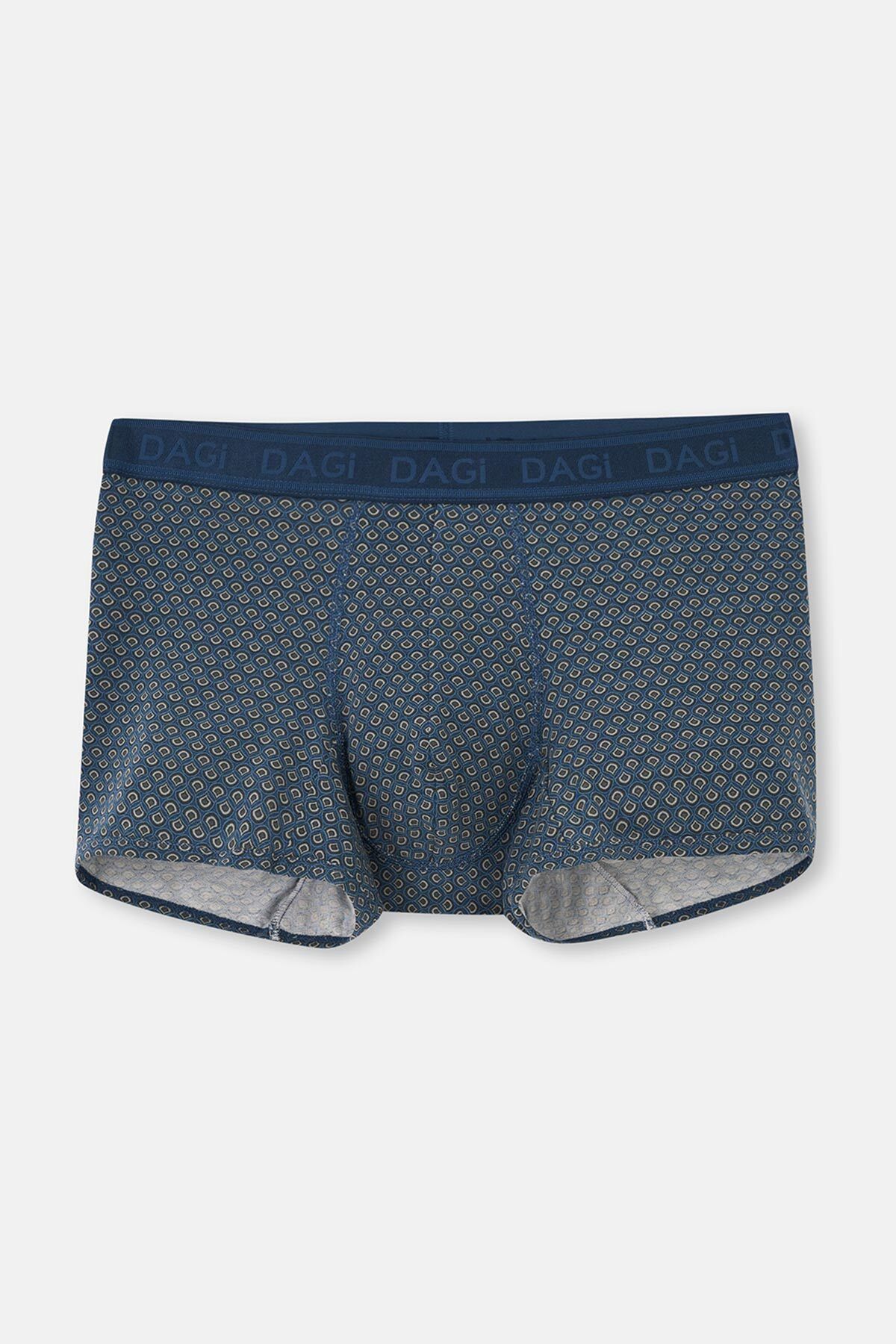 Dagi-Navy Blue 4210 Patterned Micro Modal Boxers 1