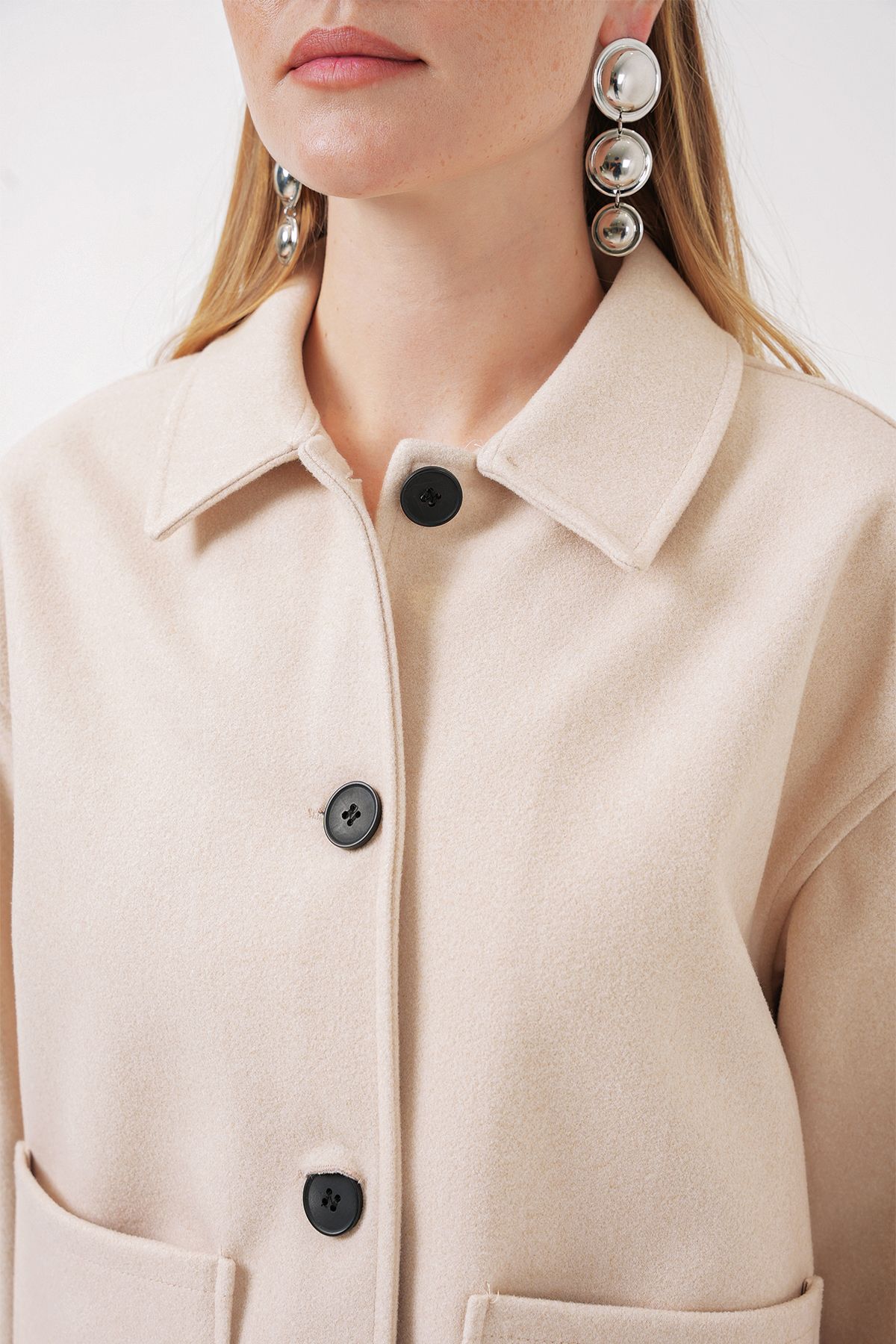 Bigdart-0713 Damen-Kaschmirmantel – Creme 5