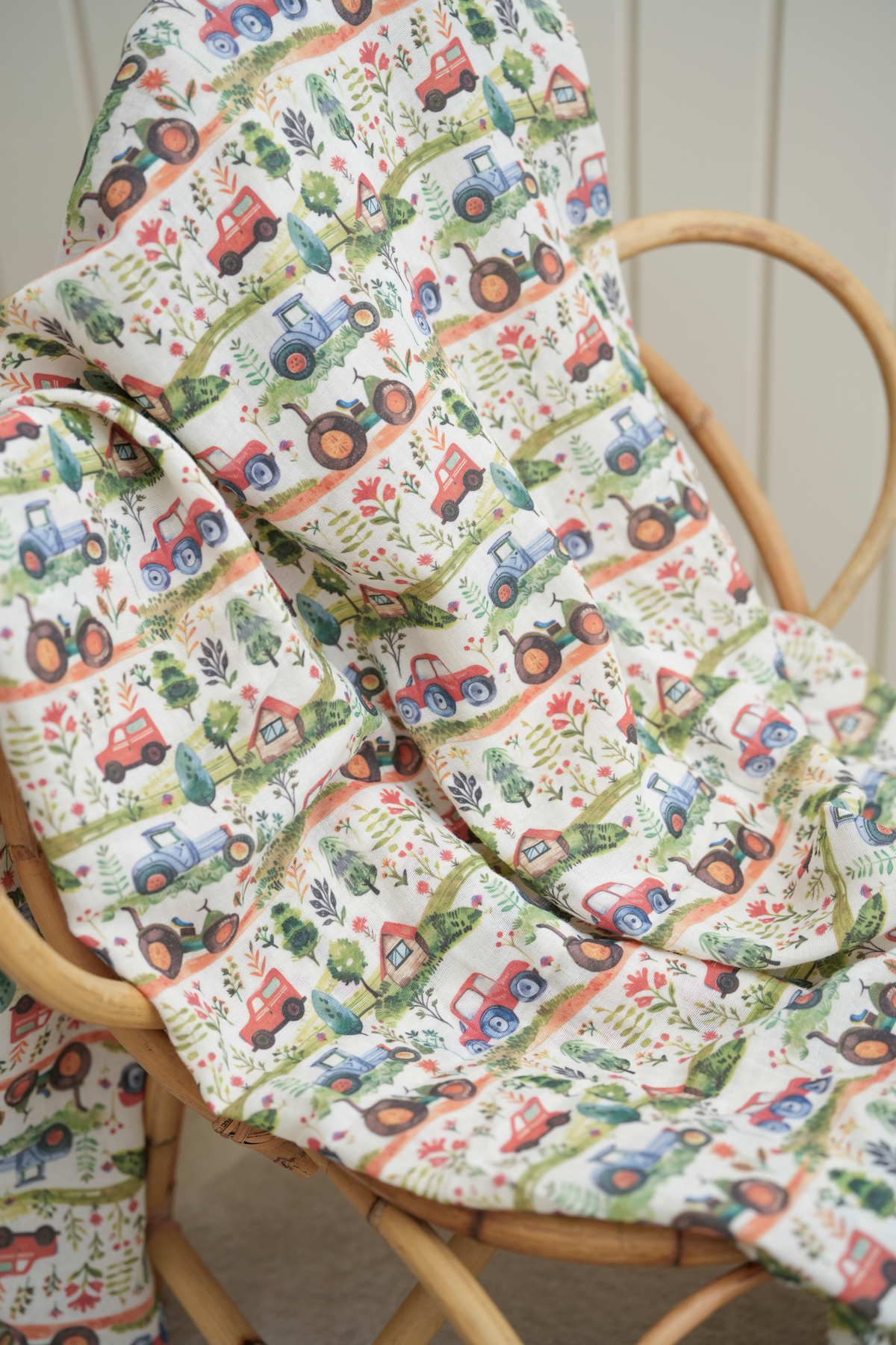 Tuğba Kuğu Baskılı Müslin Kumaş  | Farm Truck fotoğrafı 5 (önizleme)