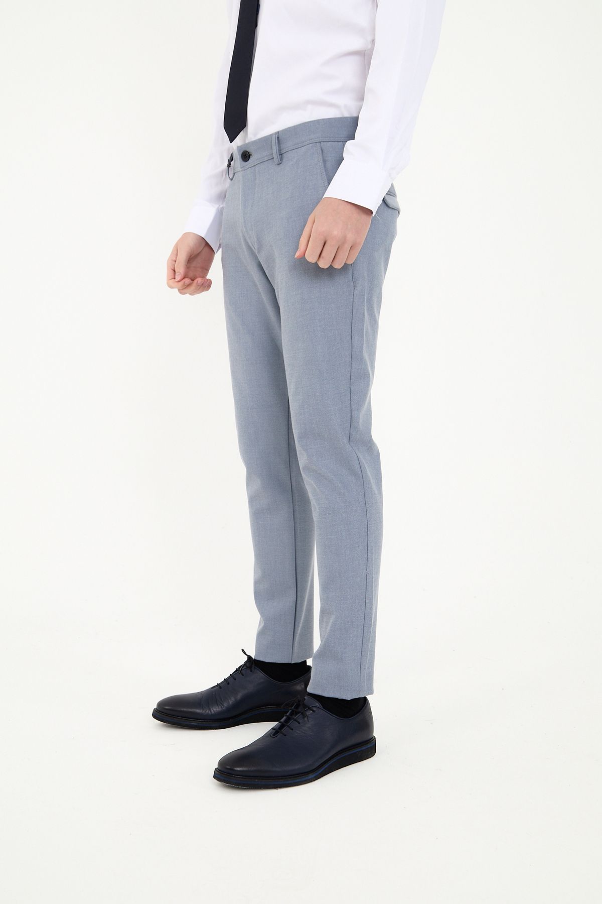 ACTUAL-Men's Slim Fit Trousers-1405-Blue 5