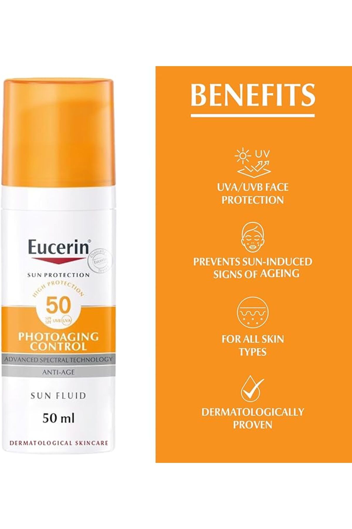 Eucerin-- سائل الحماية من أشعة الشمس SPF50-50 مل 2