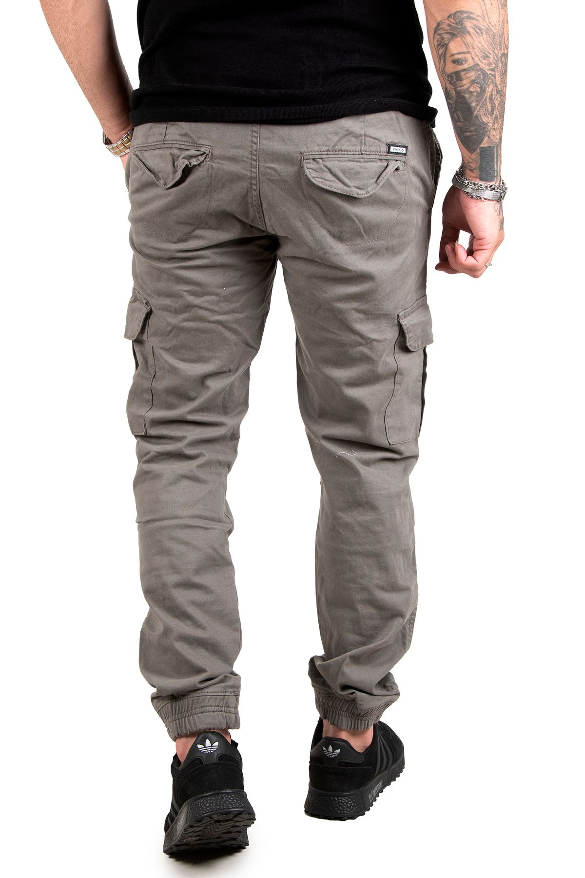 DeepSEA-Men's Water Green Cargo Pants with Elastic Waist 1601569 6