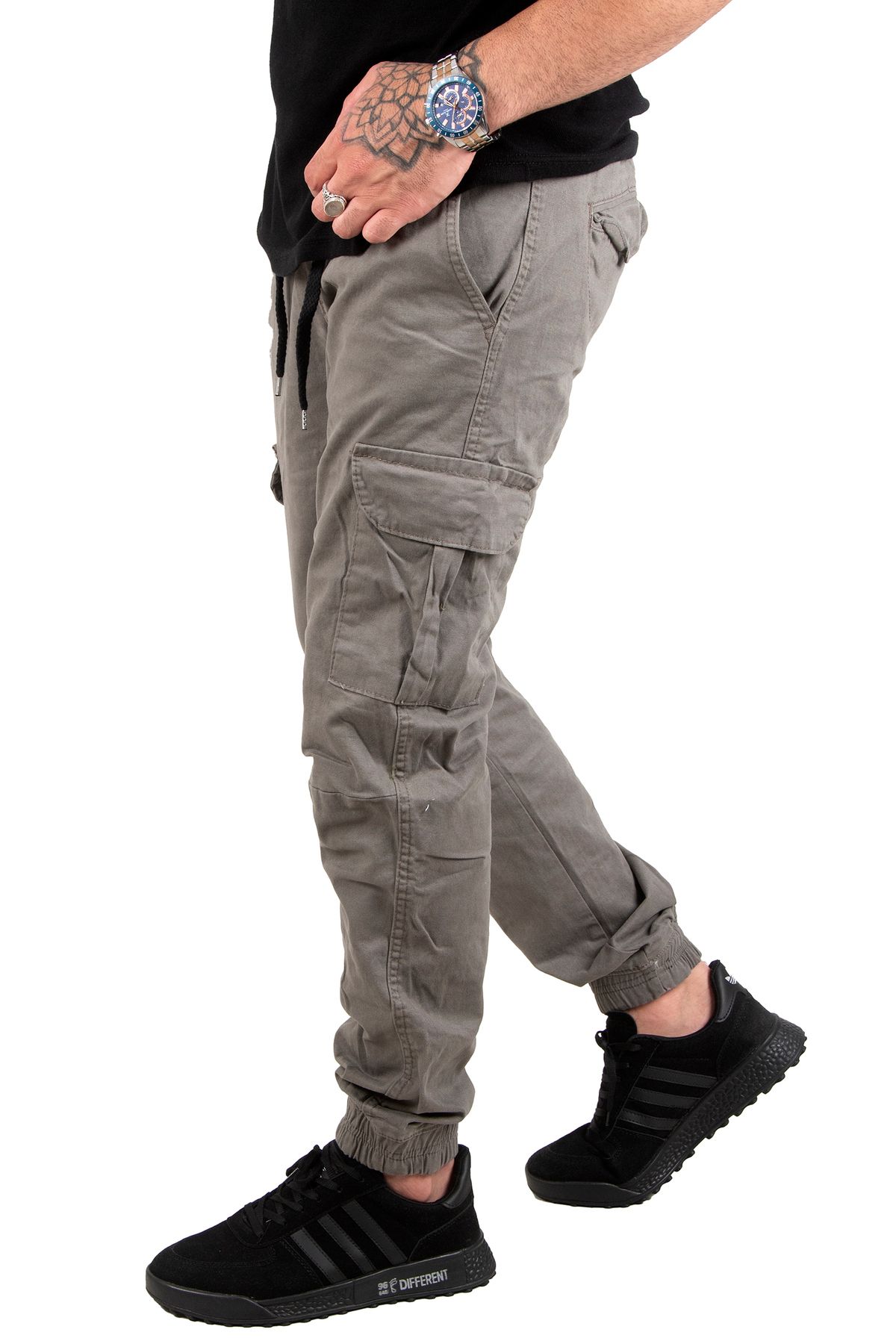 DeepSEA-Men's Water Green Cargo Pants with Elastic Waist 1601569 5