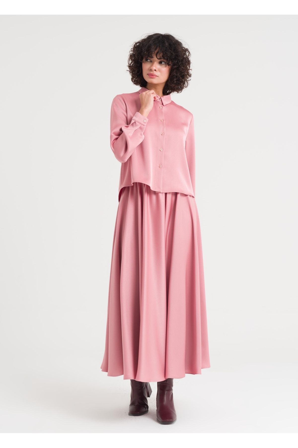 Armağan-Double Suit with Flared Skirt 4