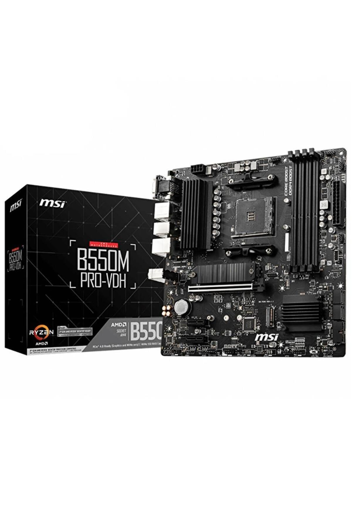 MSI-B550M Pro-Vdh Am4 Ddr4 4400 Oc HDMI Dp Vga M.2 Usb3.2 Matx Motherboard 1