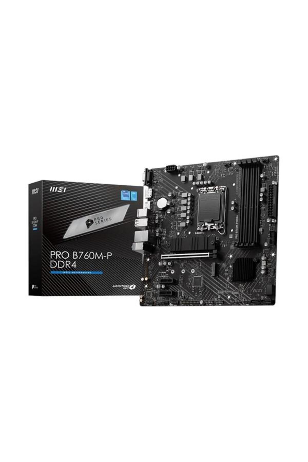 MSI-Pro B760m-p Ddr4 Hdmi Dp Pcıe 16x V4.0 1700p Matx 1