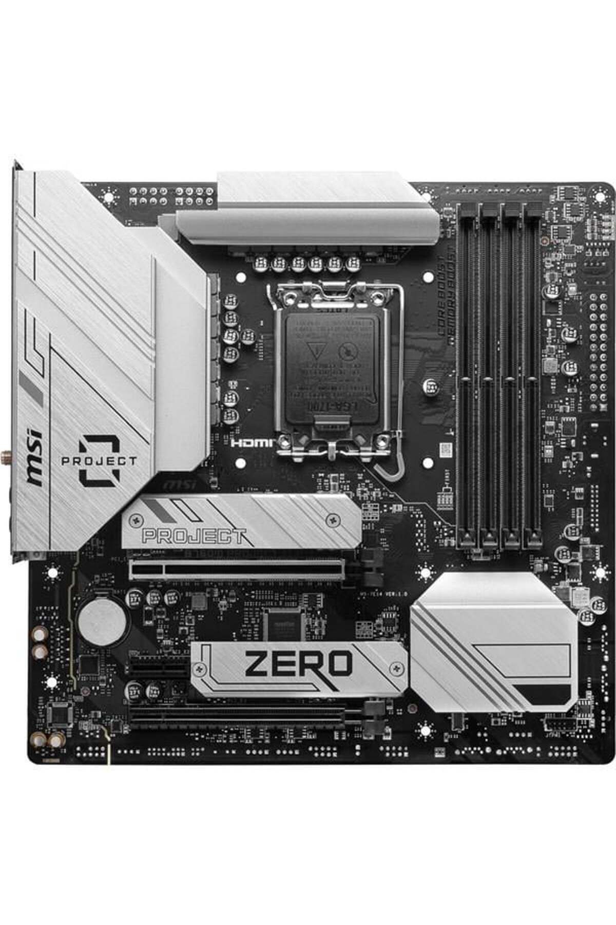 MSI-B760m Project Zero WiFi-6e DDR5 HDMI-DP PCIE 4.0 1700p Matx 2