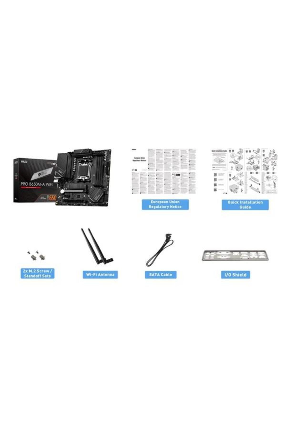 MSI-Pro B650M-A Wifi-6E Ddr5 Hdmi-Dp Pcie 4.0 Am5 Matx 6