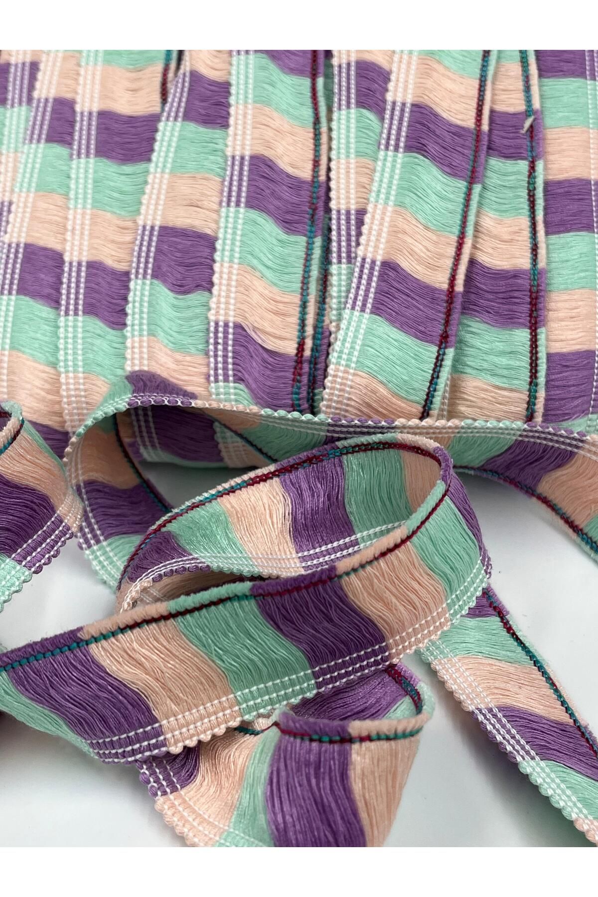KARAASLAN-13.5m Tassels Mixed Color Stripe Leg - 1 Pack 2