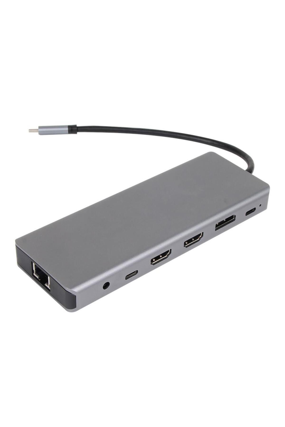 VCOM-Cu4706 Type-c To Hdmı-2 Dp Usb3.0-3 Type C Usb2.0 Rj45 Sd2.0 Tf2.0 Pd Dc 3.5mm 13 In 1 Çevirici 2