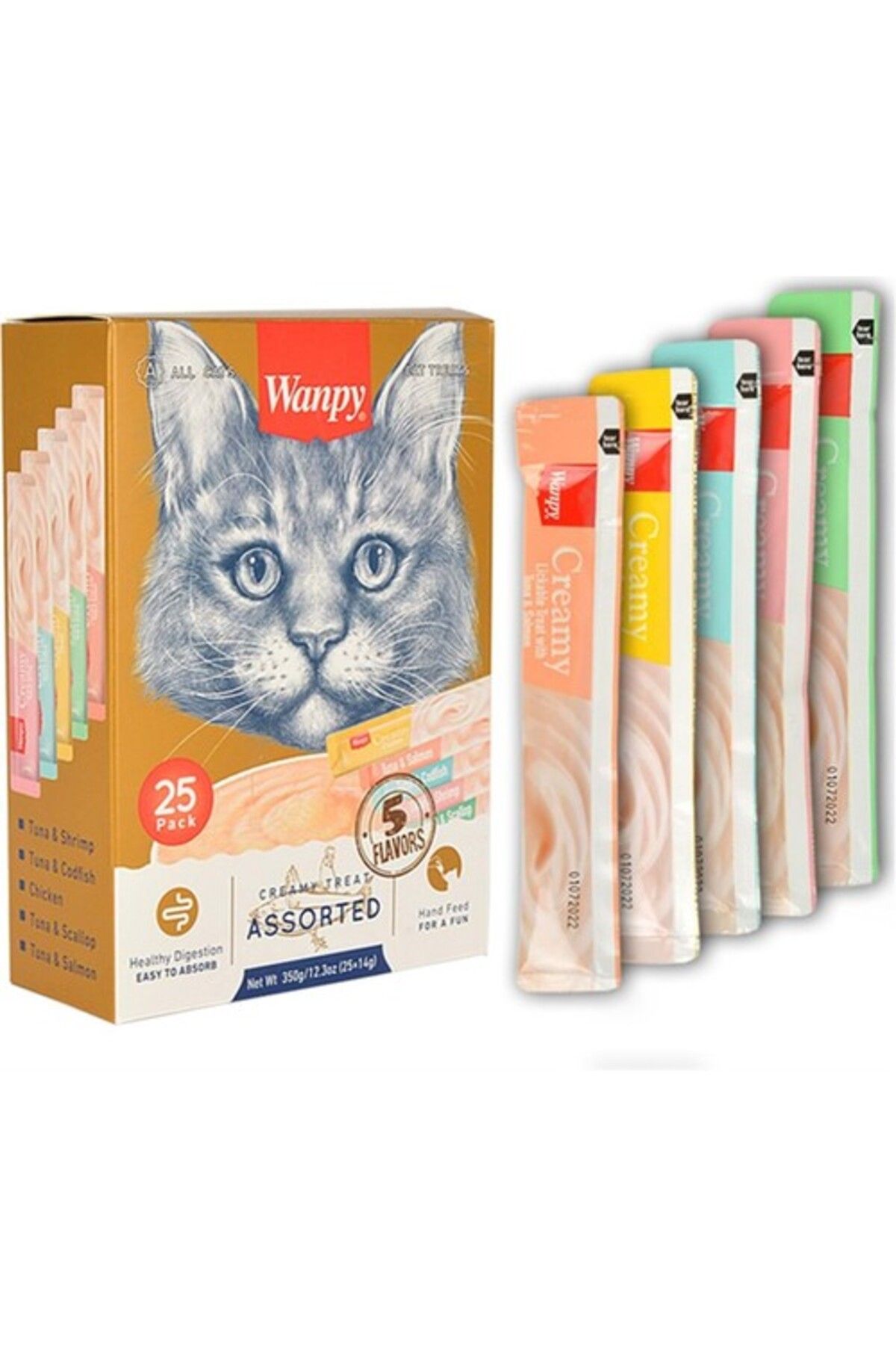 Wanpy Cream Karışık Sıvı Kedi Ödülü 25*14 gr