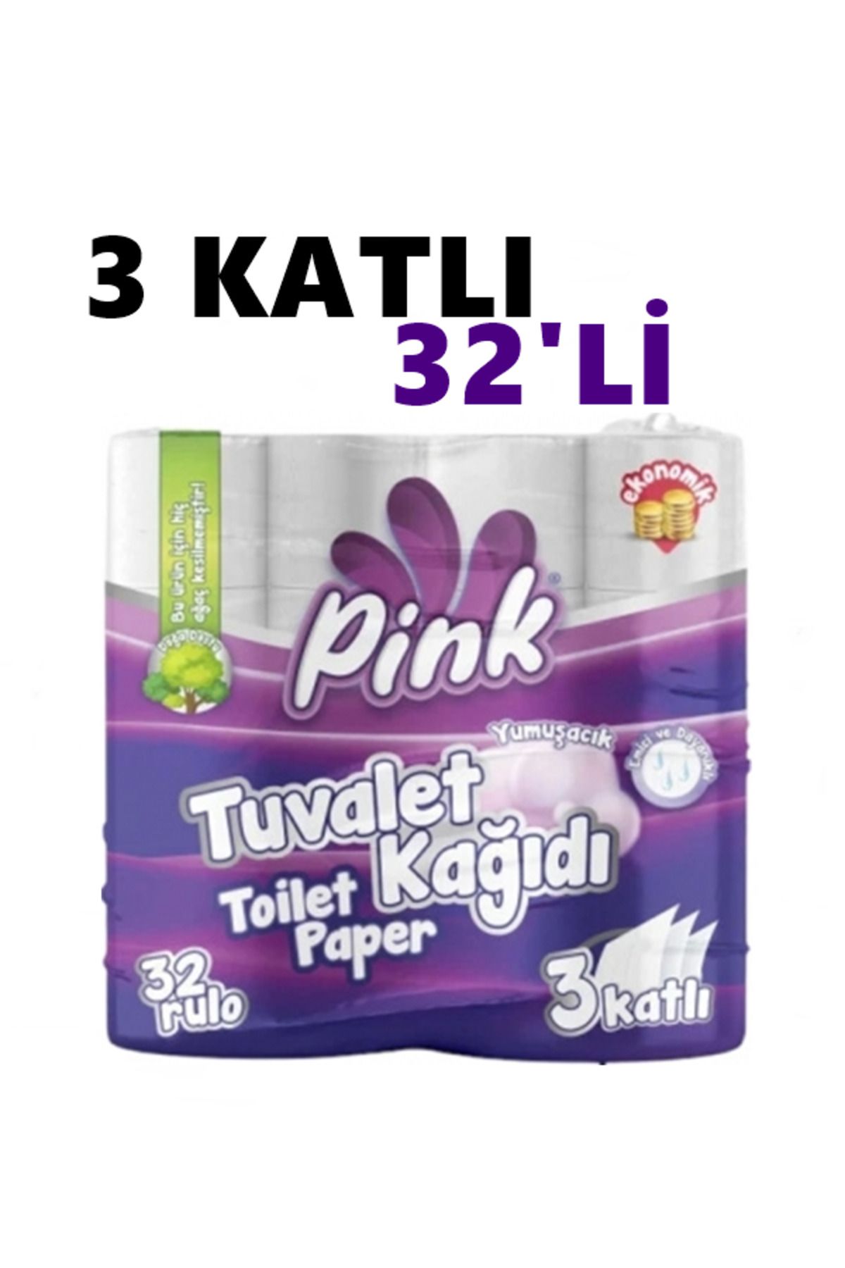 PİNK 32 li Tuvalet Kağıdı 3 Katlı Extra Yumuşak