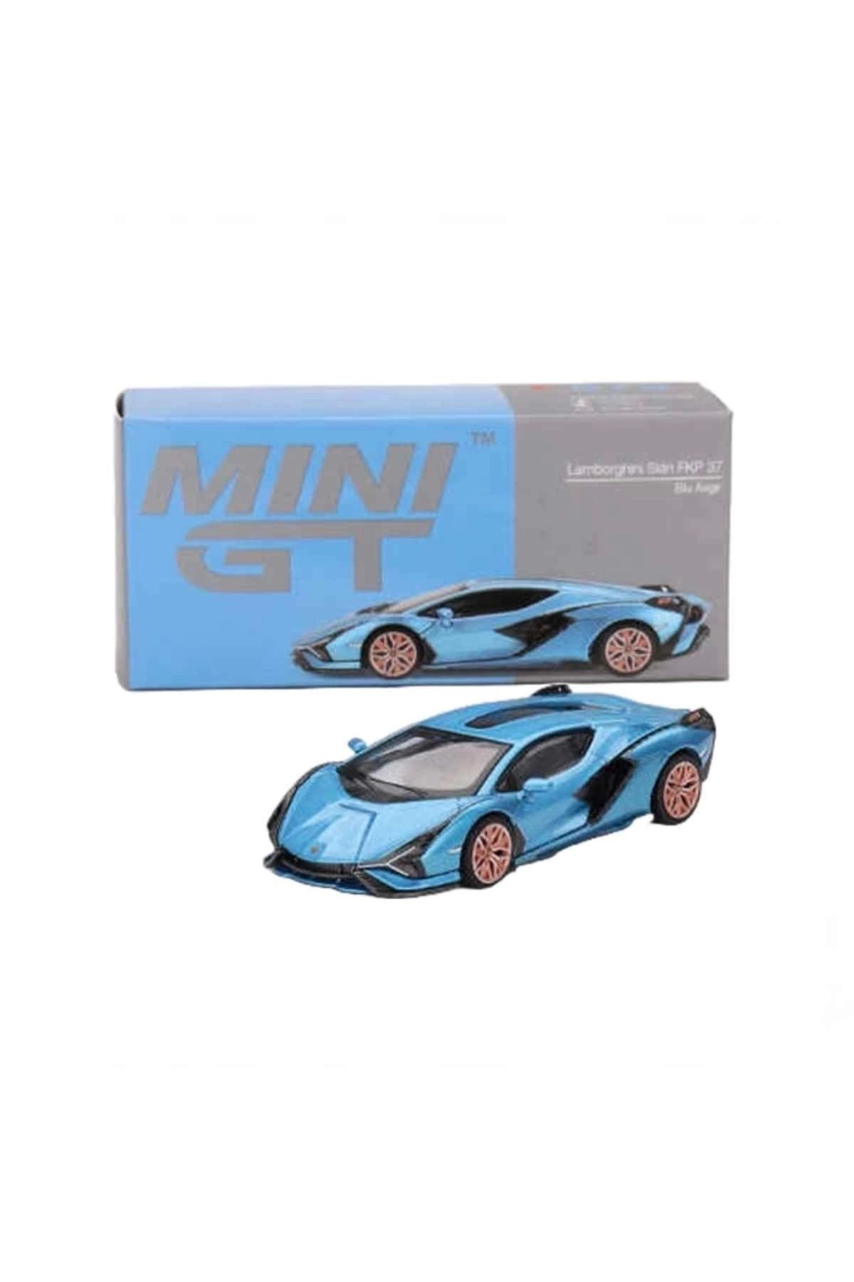 SYNOPE Çocuk Mini GT 1:64 Lamborghini Sian FKP 37 Blu Aegir