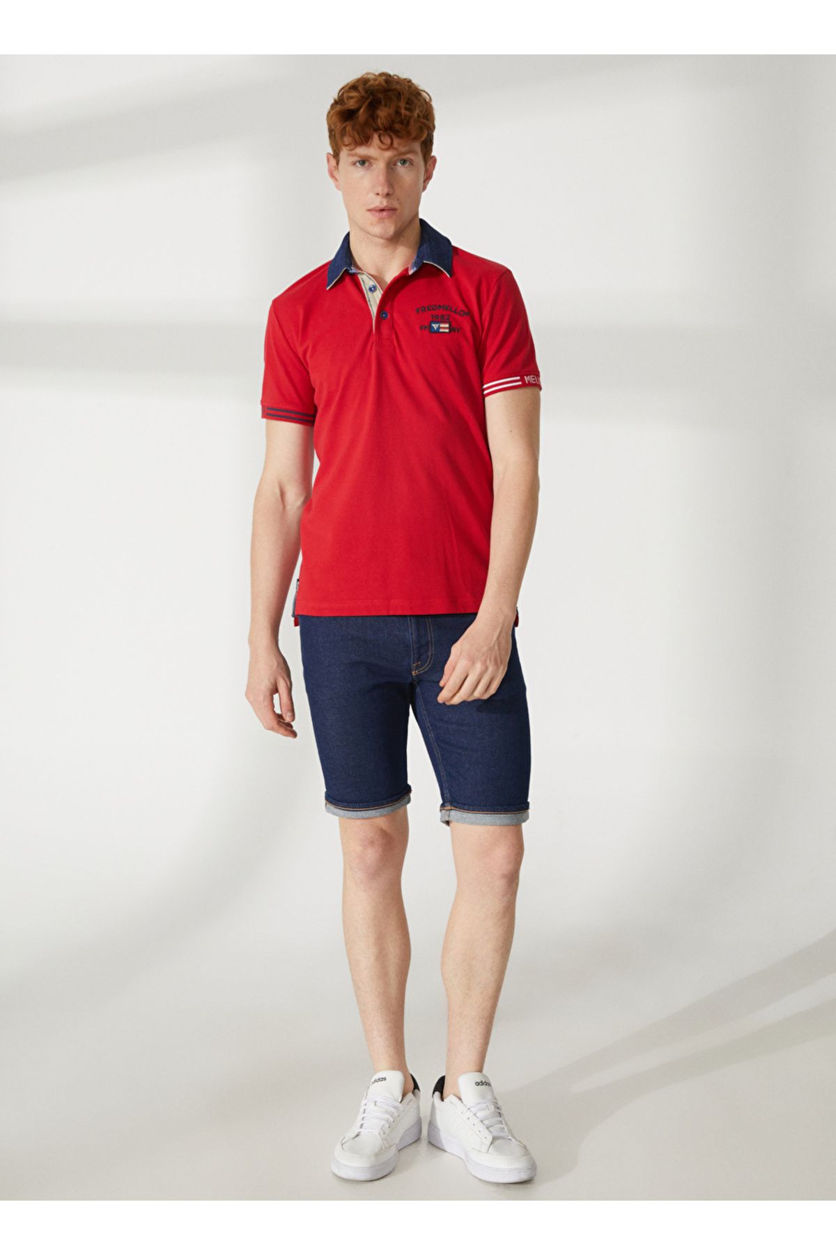 Fred Mello-Red Men's Polo T-Shirt Fm23S23Qcred Size: m 3