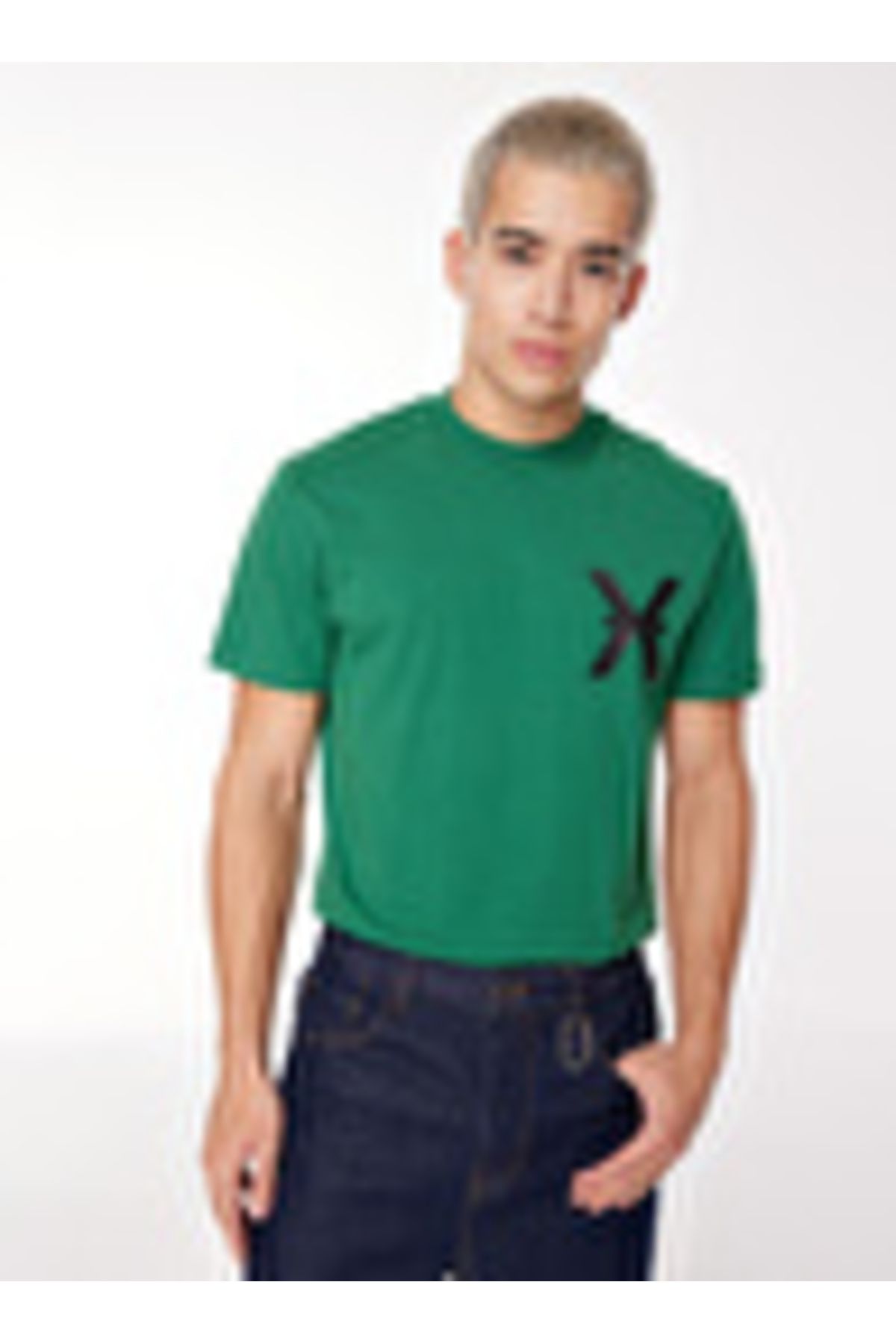 John Richmond-Crew Neck Green Men's T-Shirt Uma23140Ts Size: L 3