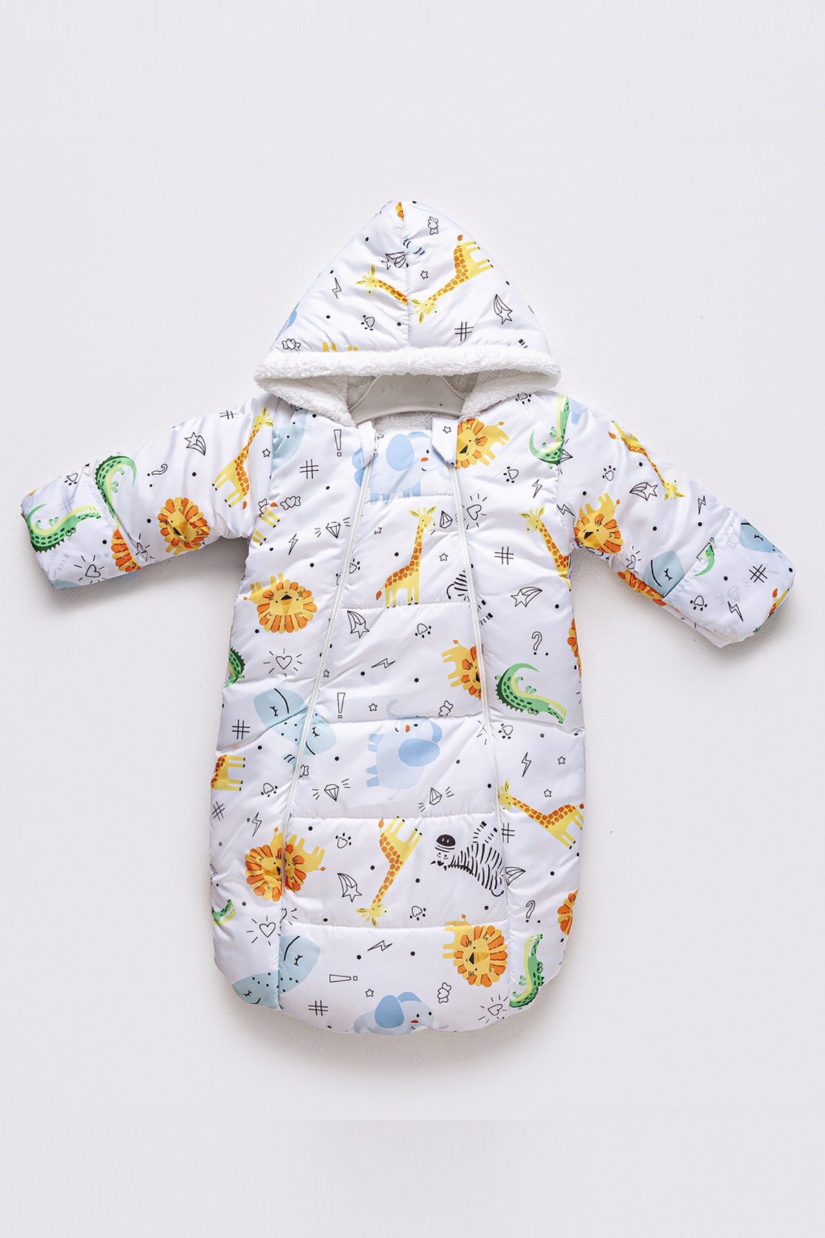 MAİBELLA Orman Hayvanlı Figürlü Fermuarlı İçi Pelüş Kışlık Erkek Kız Bebek Kundak Astronot Tulum Kozmonot fotoğrafı 2 (önizleme)