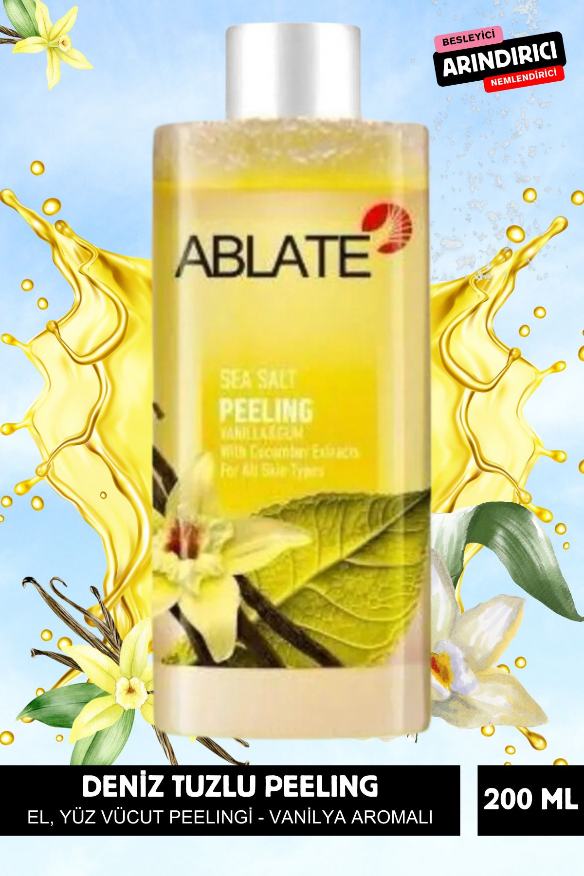 ABLATE Vanilya Aromalı Besleyici, Batık Giderici Vücut Peeling 200 ml