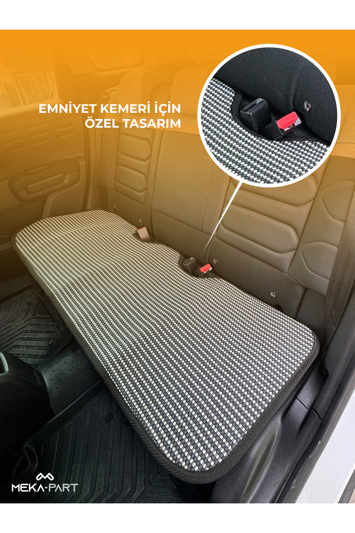 TREND Meka Part Terletmez Koltuk Koruyucu Kılıf 3 Parça SERME Universal Çizgili Füme Beyaz fotoğrafı 2 (önizleme)