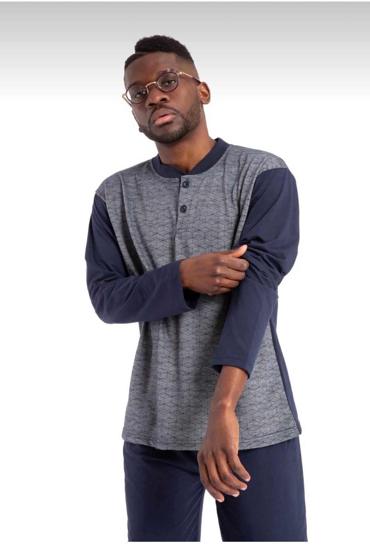 100% Cotton Single Jersey Jacquard Men's Pajamas Set 1001 Rimoli