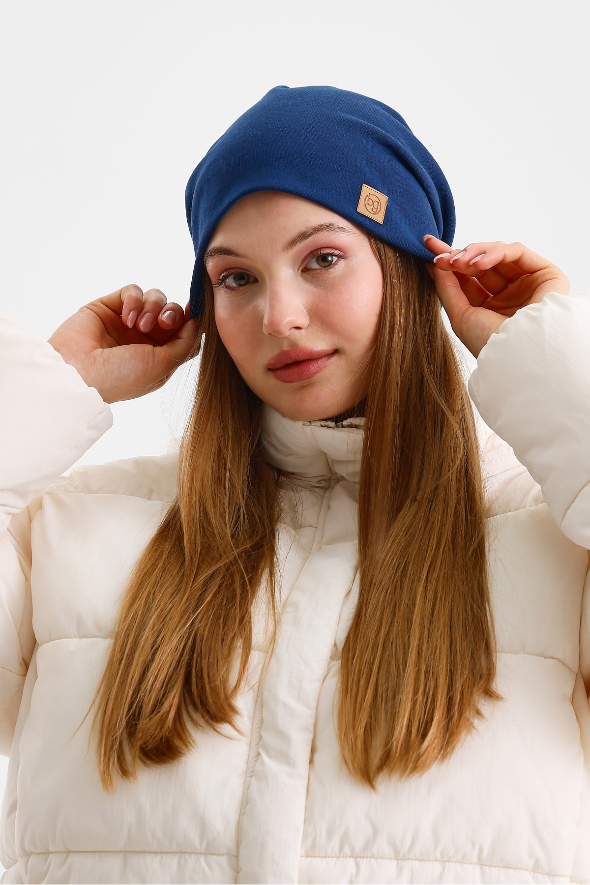 Butikgiz  Açık Lacivert Termal %100 Pamuklu Soft 2 Stil 1 Arada Bere Premium Cuts Serisi - Görsel 3