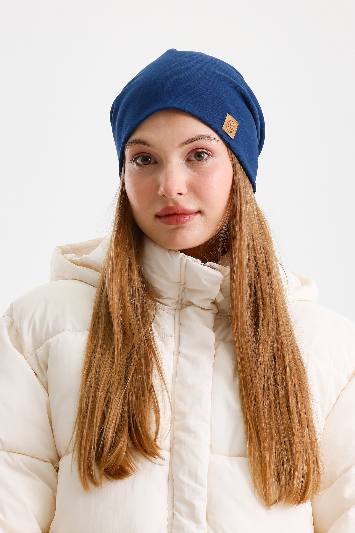 Butikgiz  Açık Lacivert Termal %100 Pamuklu Soft 2 Stil 1 Arada Bere Premium Cuts Serisi - Görsel 6