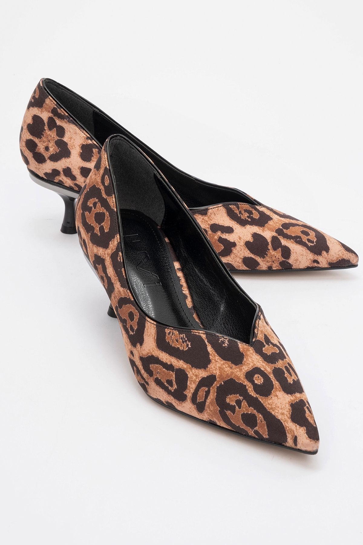کفش پاشنه کوتاه زنانه با طرح زرد مشکی EUPHO luvishoes