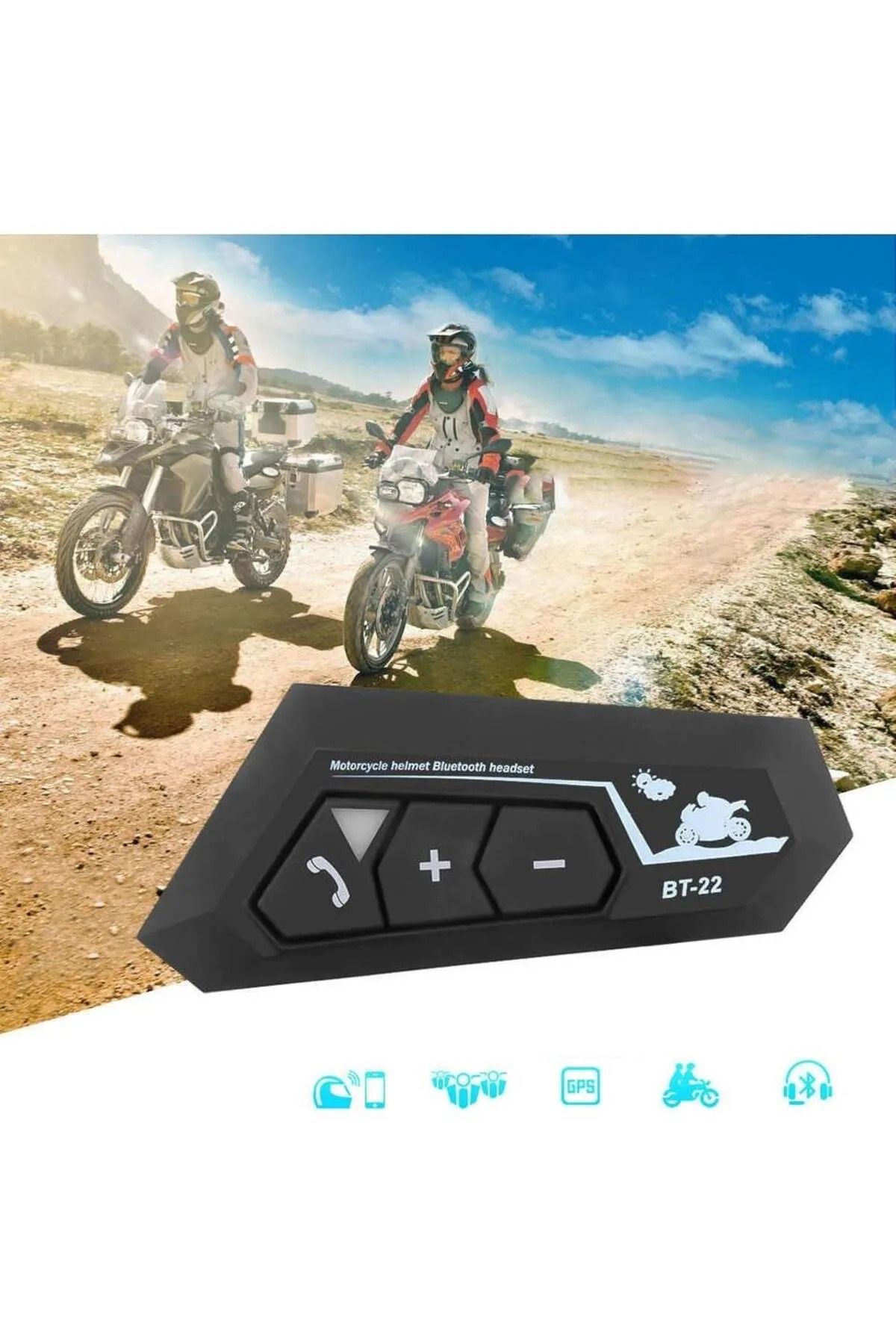 YGT Motorsiklet Intercom Dayanıklı Su Geçirmez Tuşlu Kask Bluetooth Intercom Motor Kulaklığı