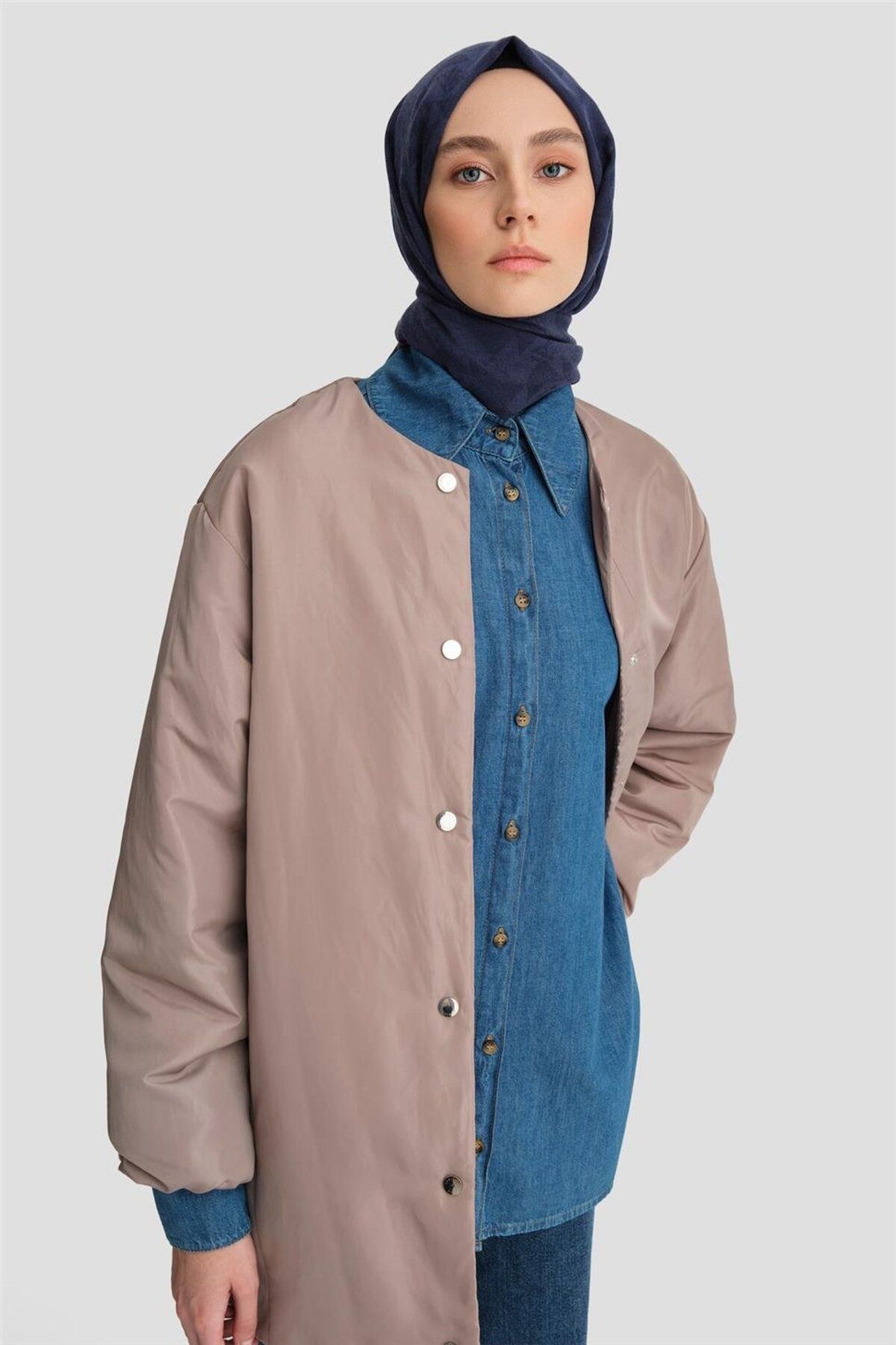 کت بمب افکن فیبر بدون درز 24kd7521 Mink Armine
